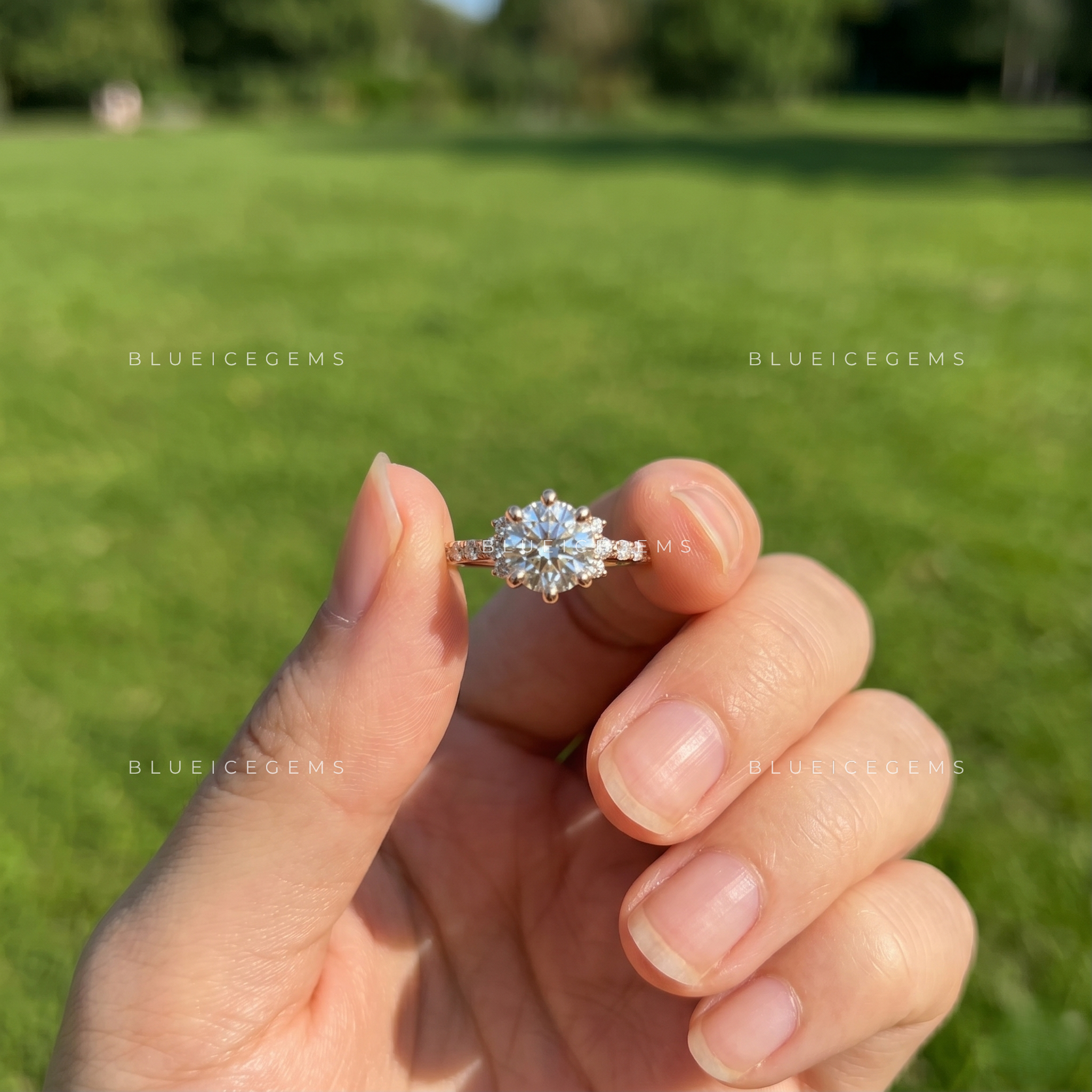 Ethereal Luminance Round Cut Halo Engagement Ring