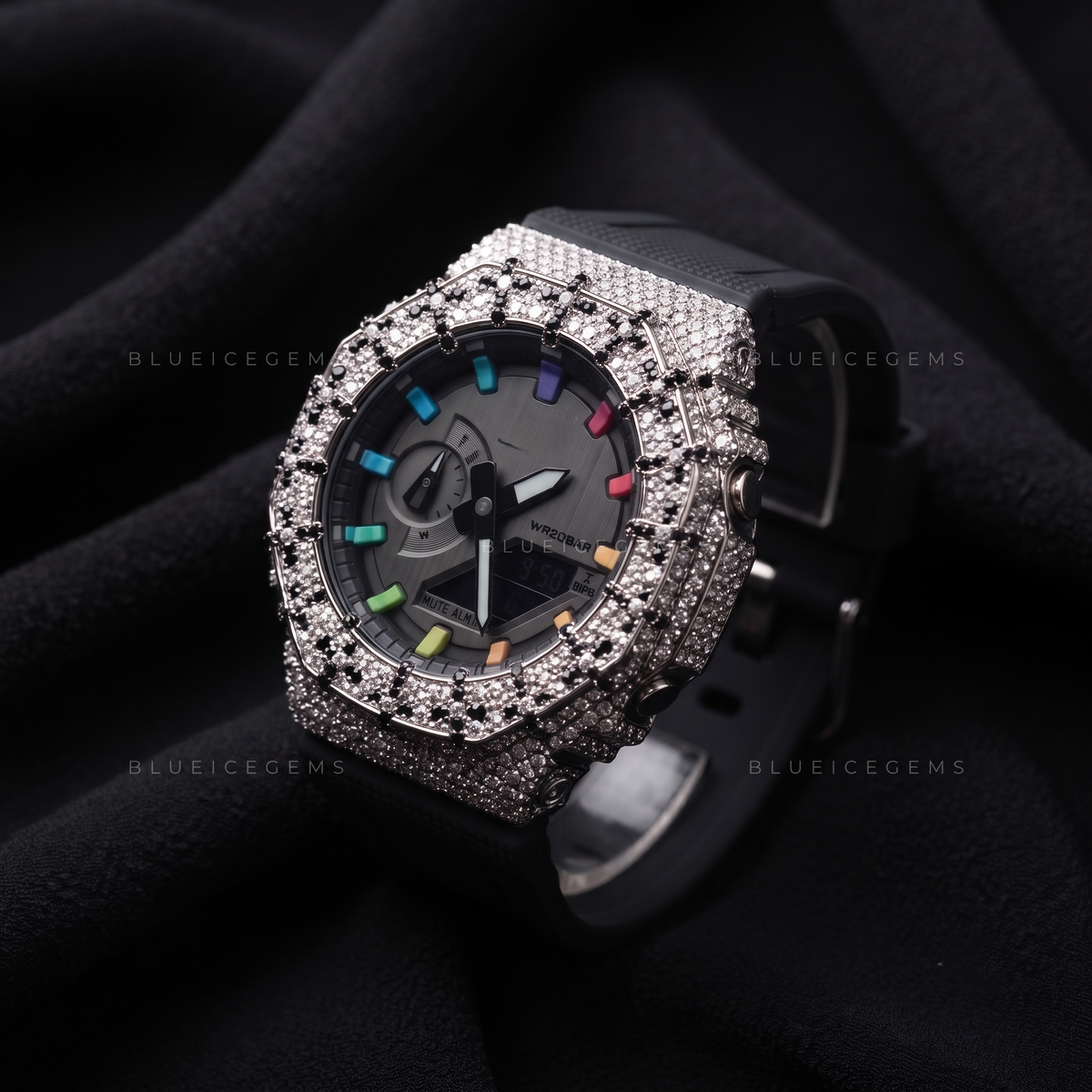 Crossfire Iced Halo Watch – 10.562 CT Moissanite