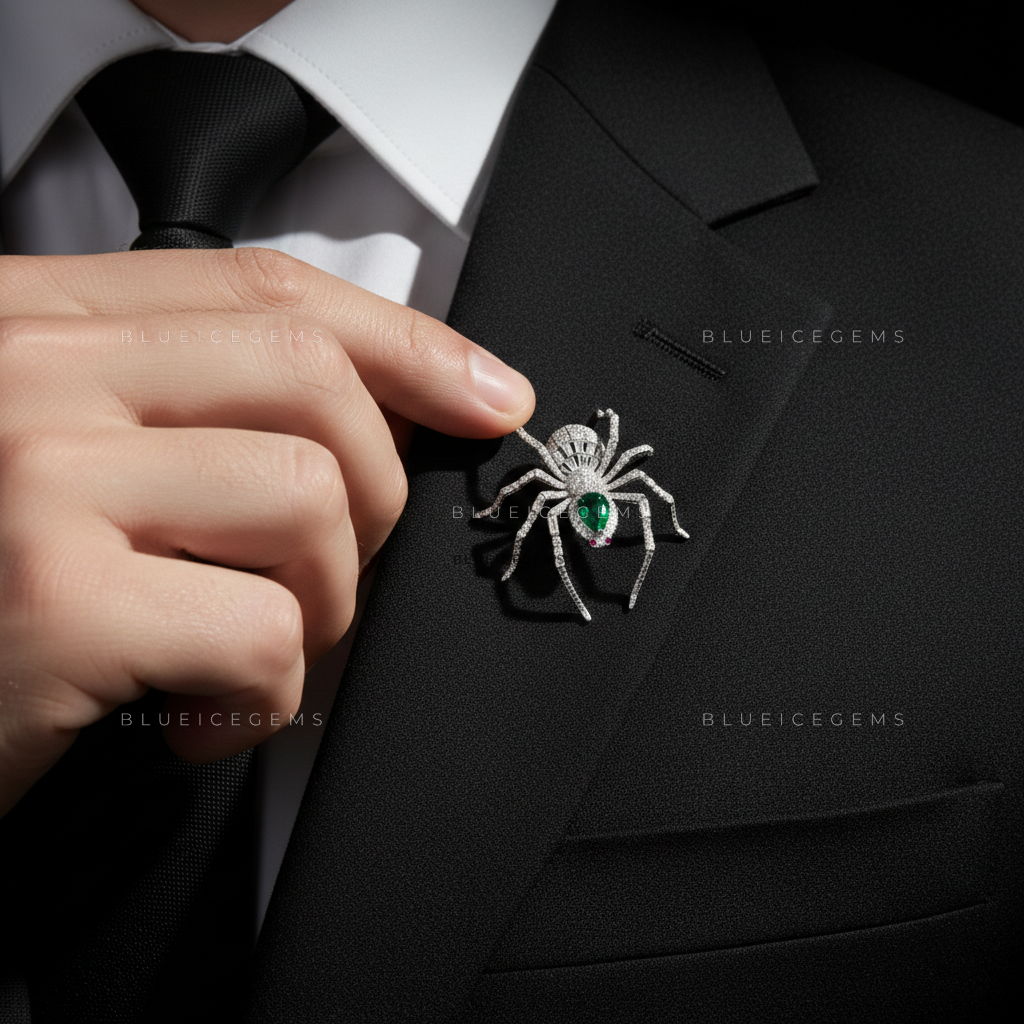 The Weaver of Radiance: Bespoke Spider Statement Brooch