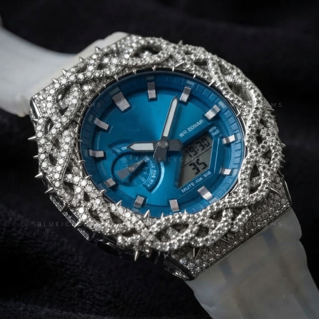 Custom Thorn Crown Iced-Out Watch – VVS Moissanite