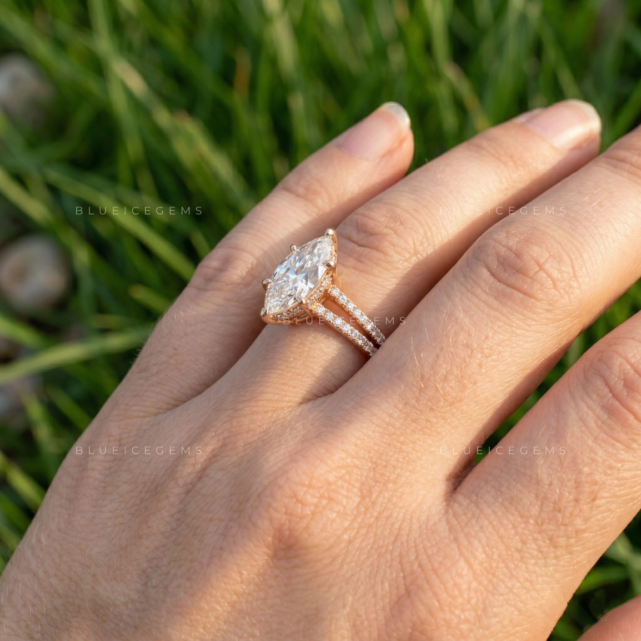 Antique Majesty Dutch Marquise Cut Pavé Engagement Ring