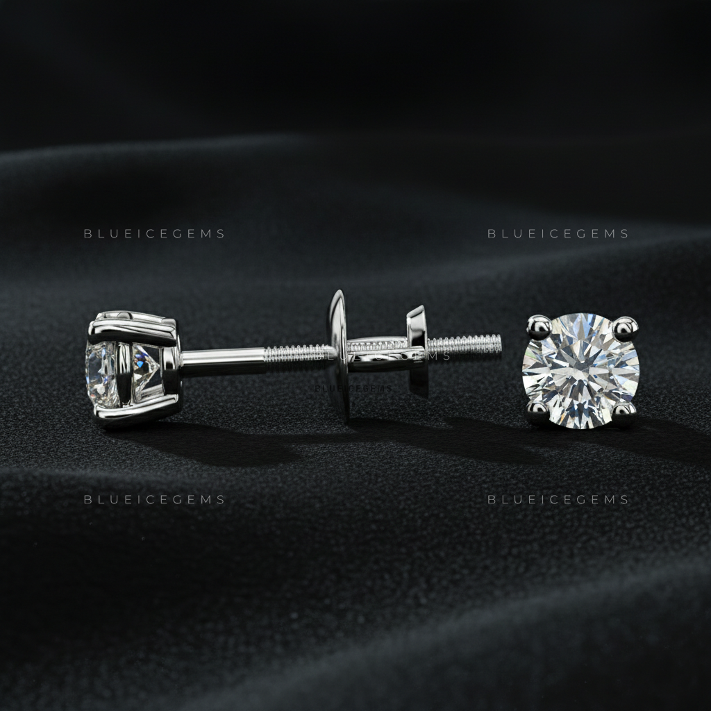 The Luminous Orbit: Classic Round Diamond Stud Earrings