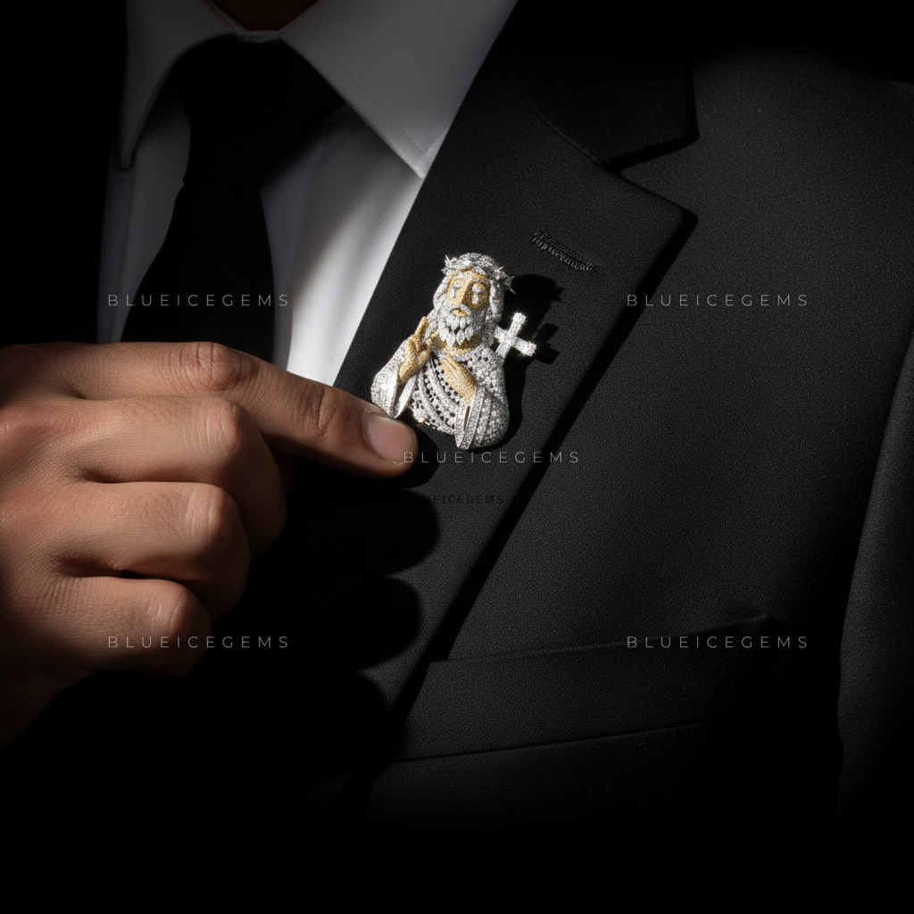 The Divine Protector: Bespoke Jesus Piece Statement Brooch