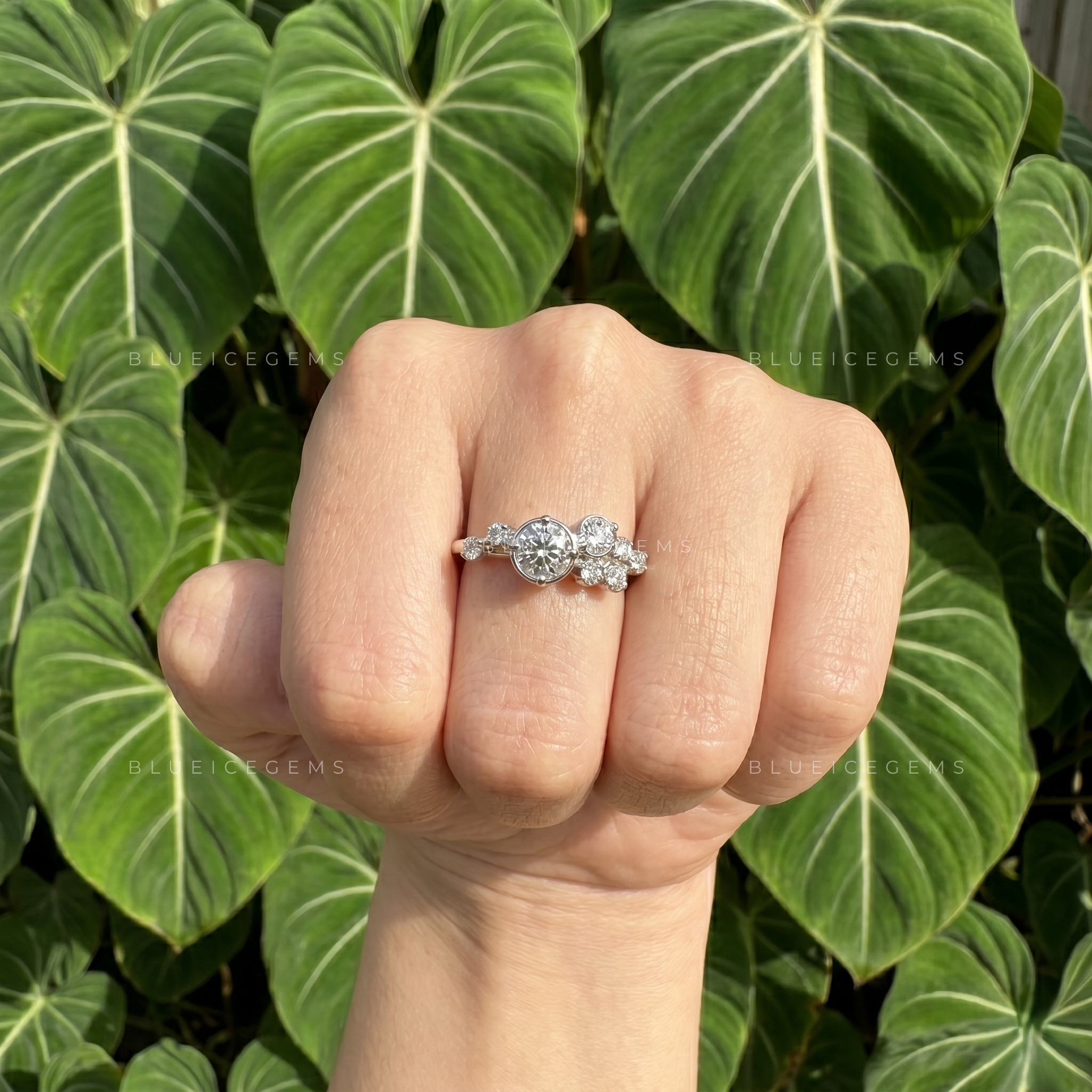 Celestial Splendor Large Round Multi-Stone Cluster Statement Ring