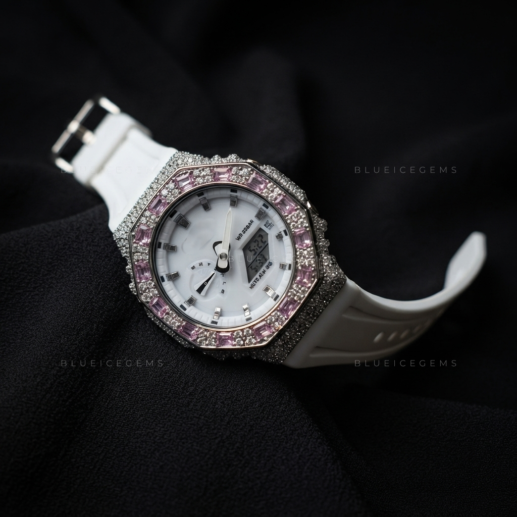 Royal Blush Empire Iced Watch – VVS Moissanite
