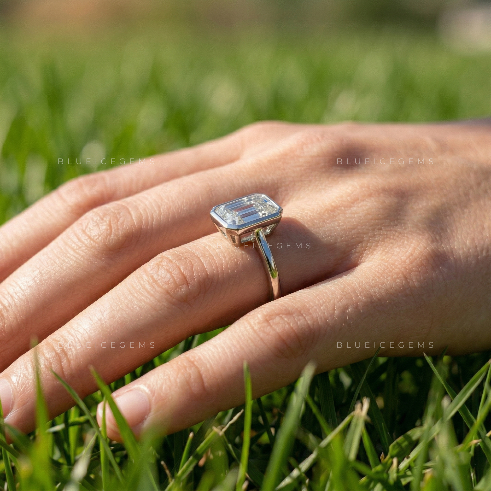 Timeless Sophistication Emerald Cut Solitaire Engagement Ring