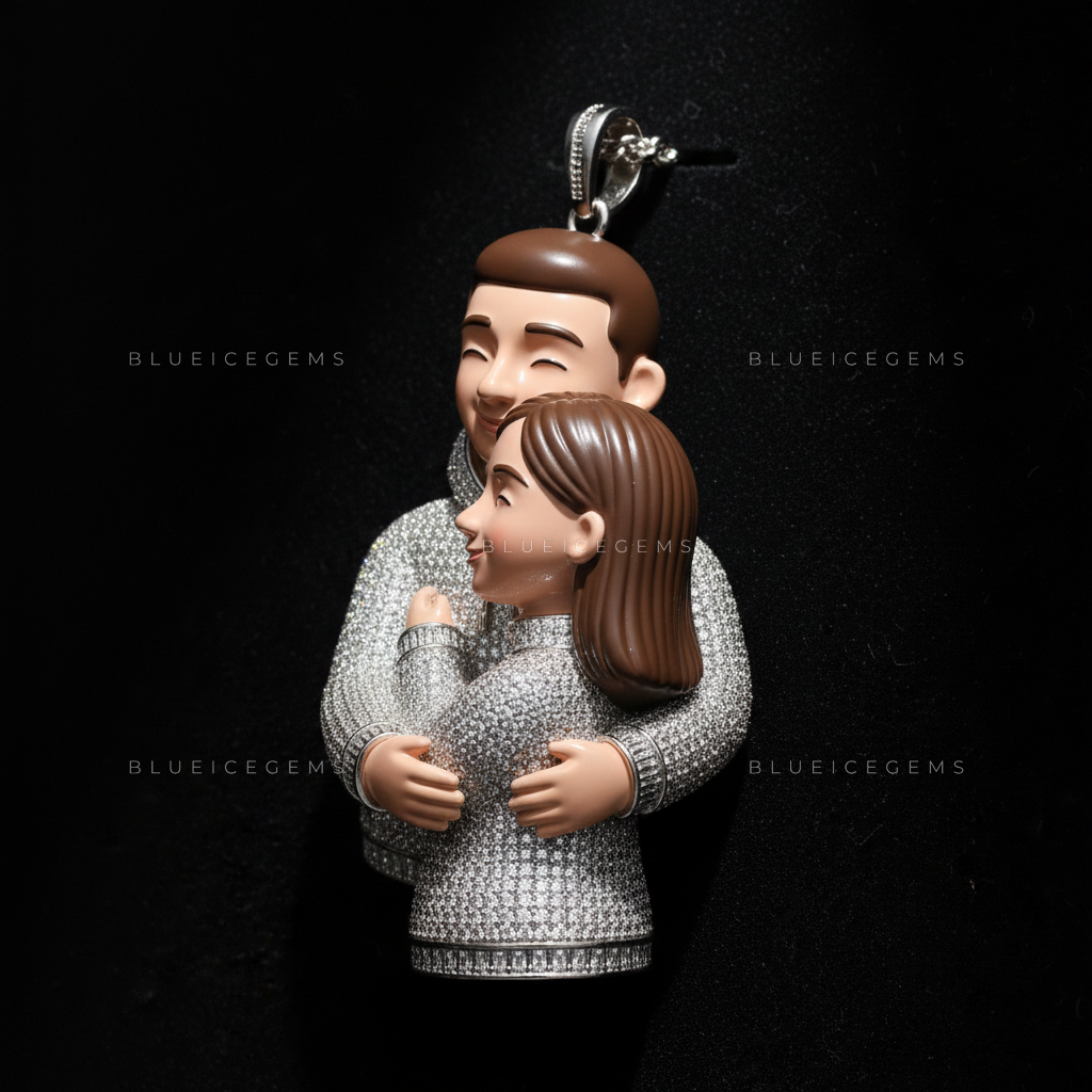 The "Eternal Embrace" Portrait: 3D Animated Style & Baguette-Trimmed Frost Sovereign