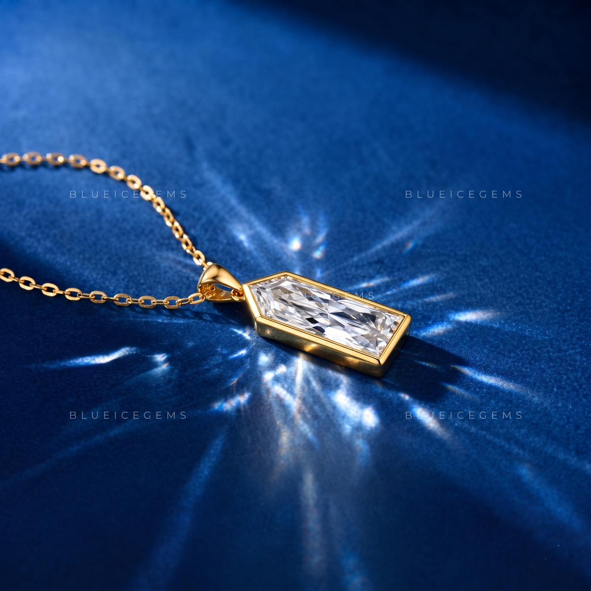 Bullet Shape Solitaire Diamond Pendant