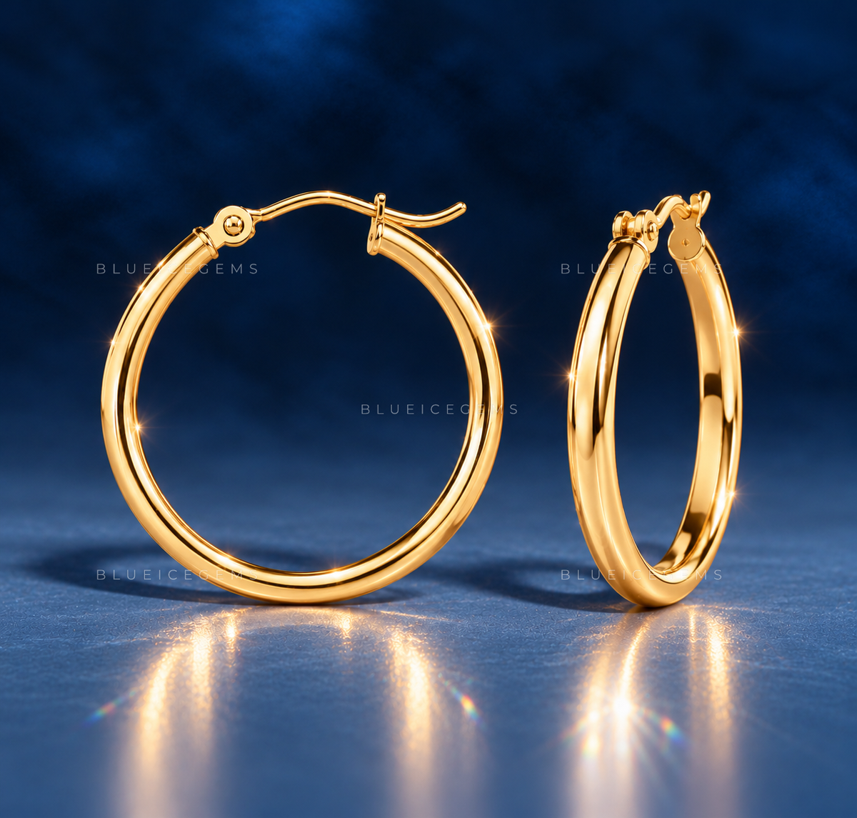 Classic Polished Tube Hoop Earrings