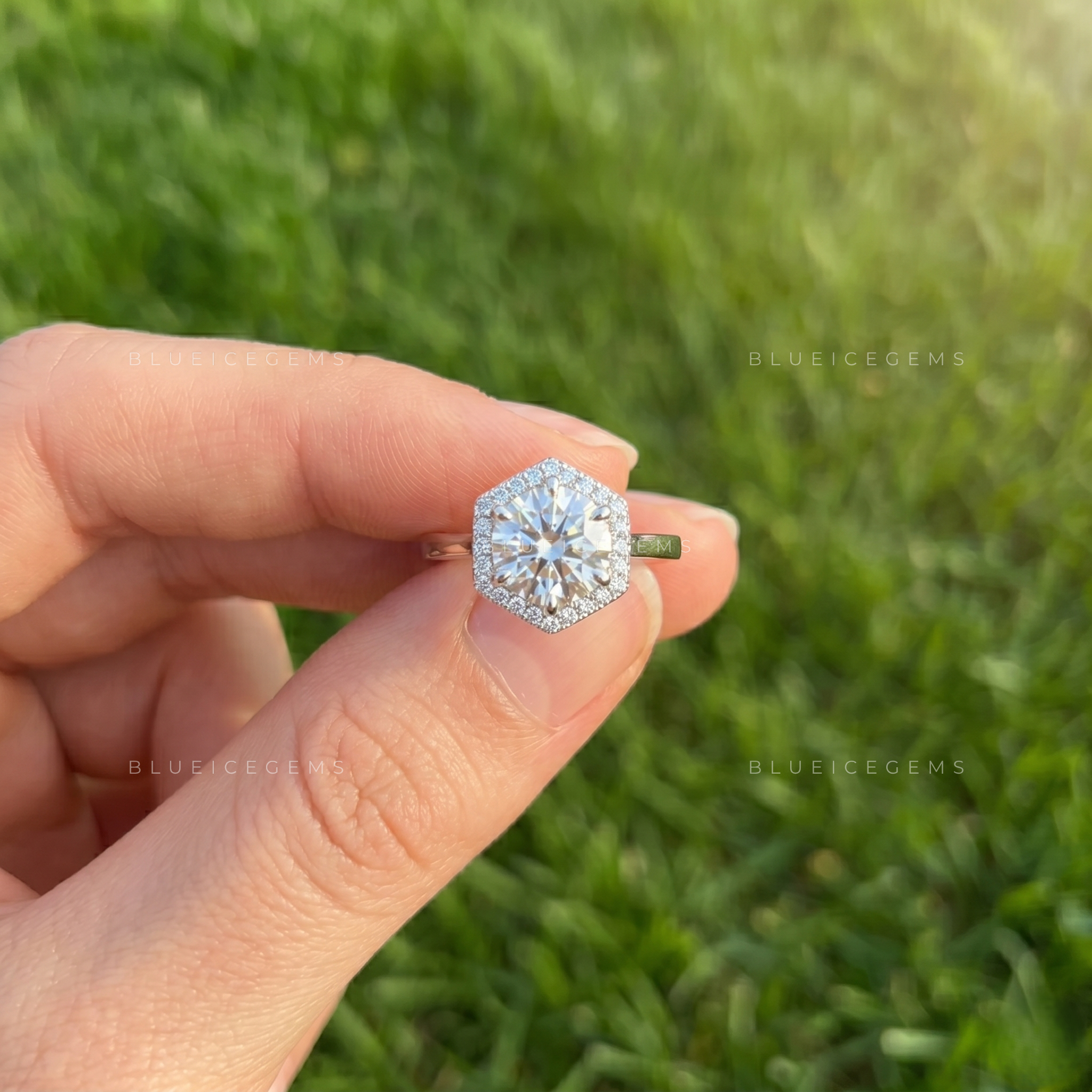 Celestial Glow Round Brilliant Cut Halo Engagement Ring