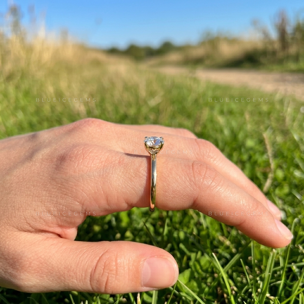 Dainty Round Brilliant Cut Minimalist Solitaire Promise Ring