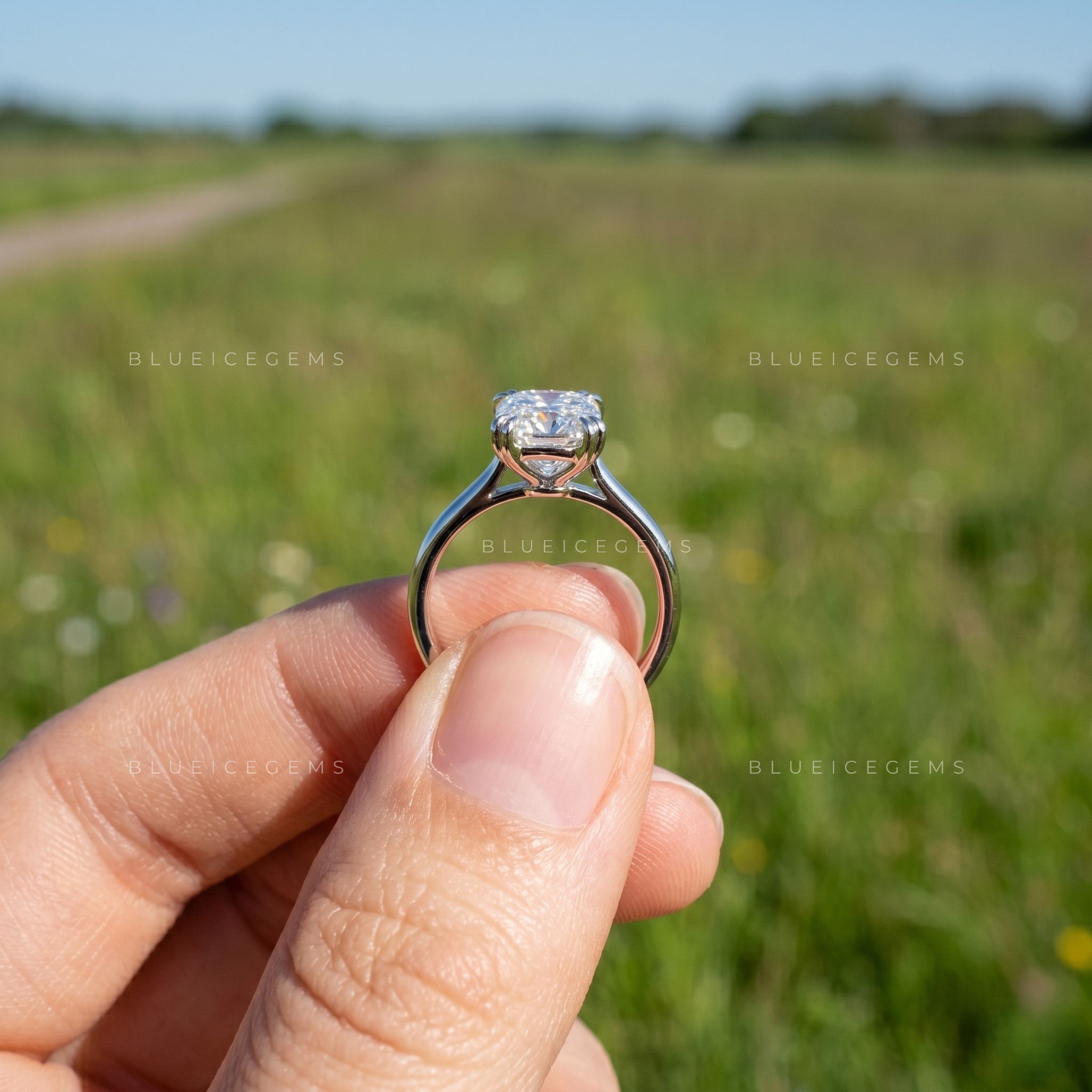 Luminous Horizon Radiant Cut Solitaire Engagement Ring