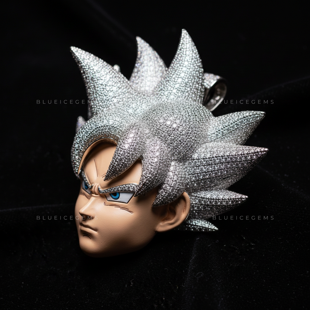 The "Ultra Instinct" Warrior: 3D Anime Portrait & Iced-Out Spiked Sovereign