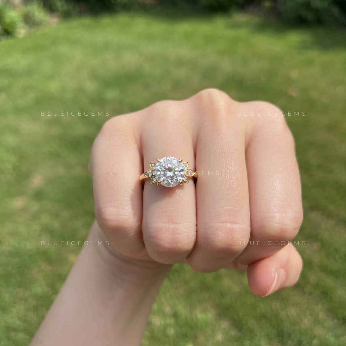 Flora Bloom Portuguese Cut Solitaire Engagement Ring