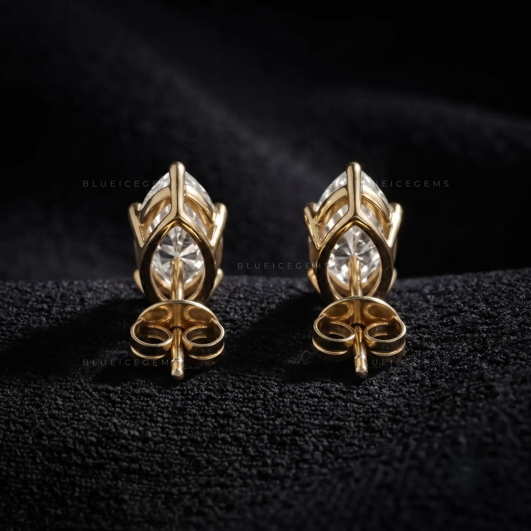 Silhouette Marquise Diamond Six-Prong Stud Earrings