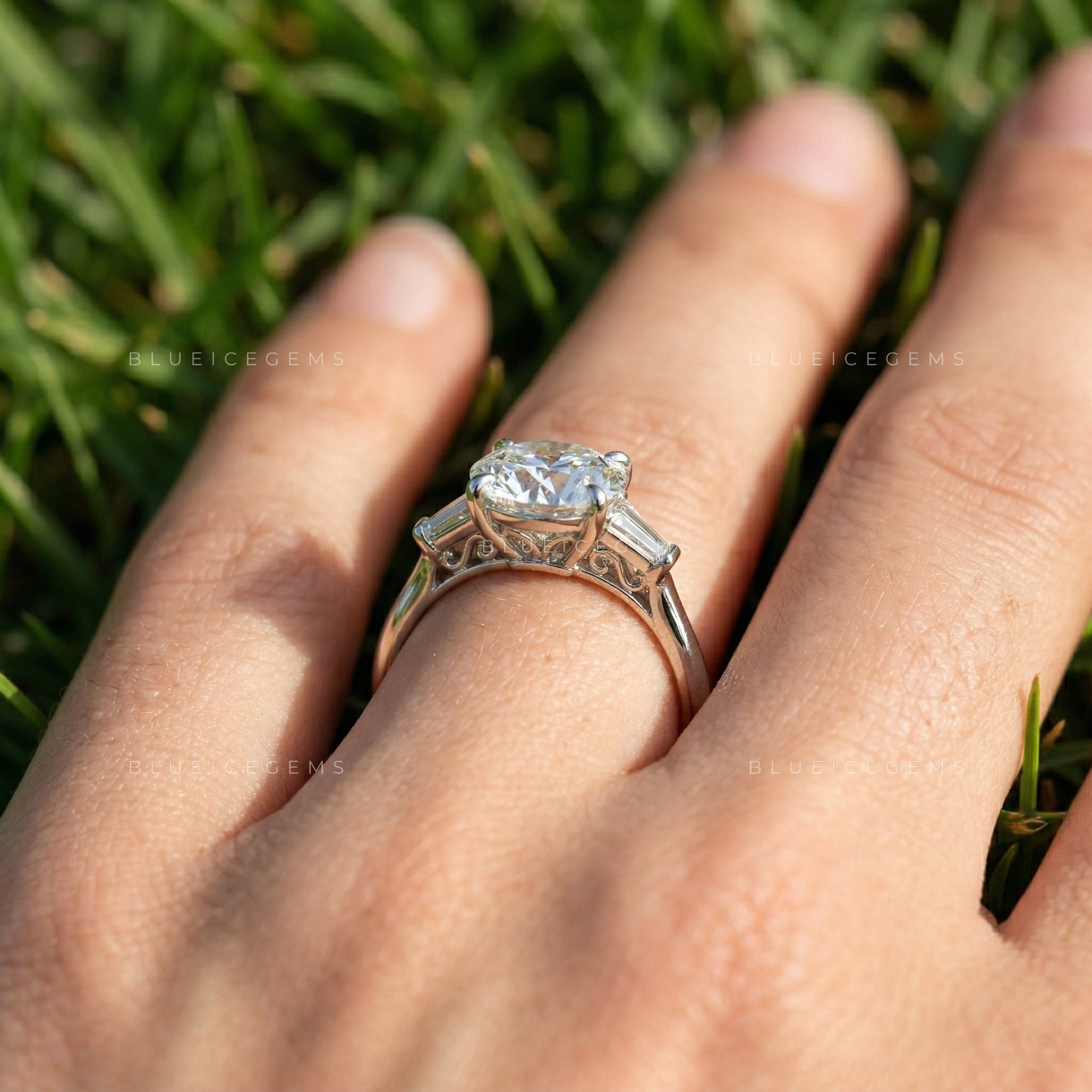 The "Iconic Radiance" Round Statement: Bold Tapered Baguette Ring