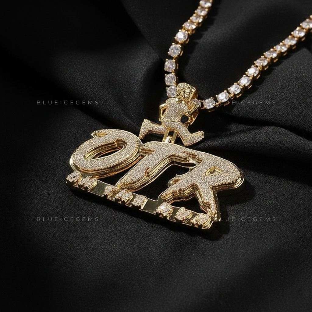 The "OTR" Velocity: Running Character & Multi-Layered Script Pendant