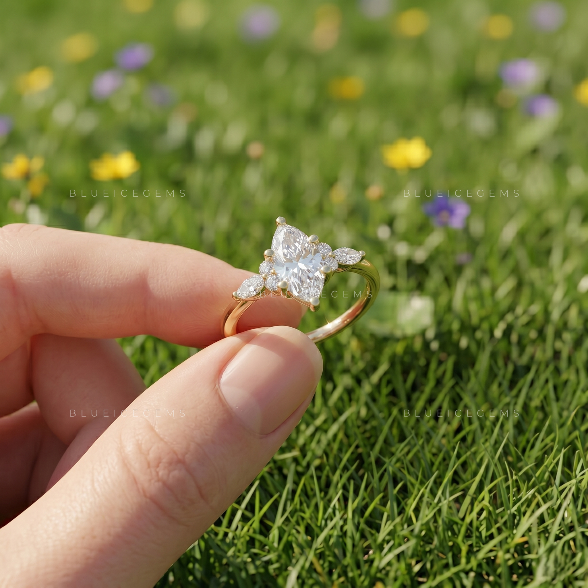 Celena Pear Cut Certified Halo Solitaire Engagement Ring