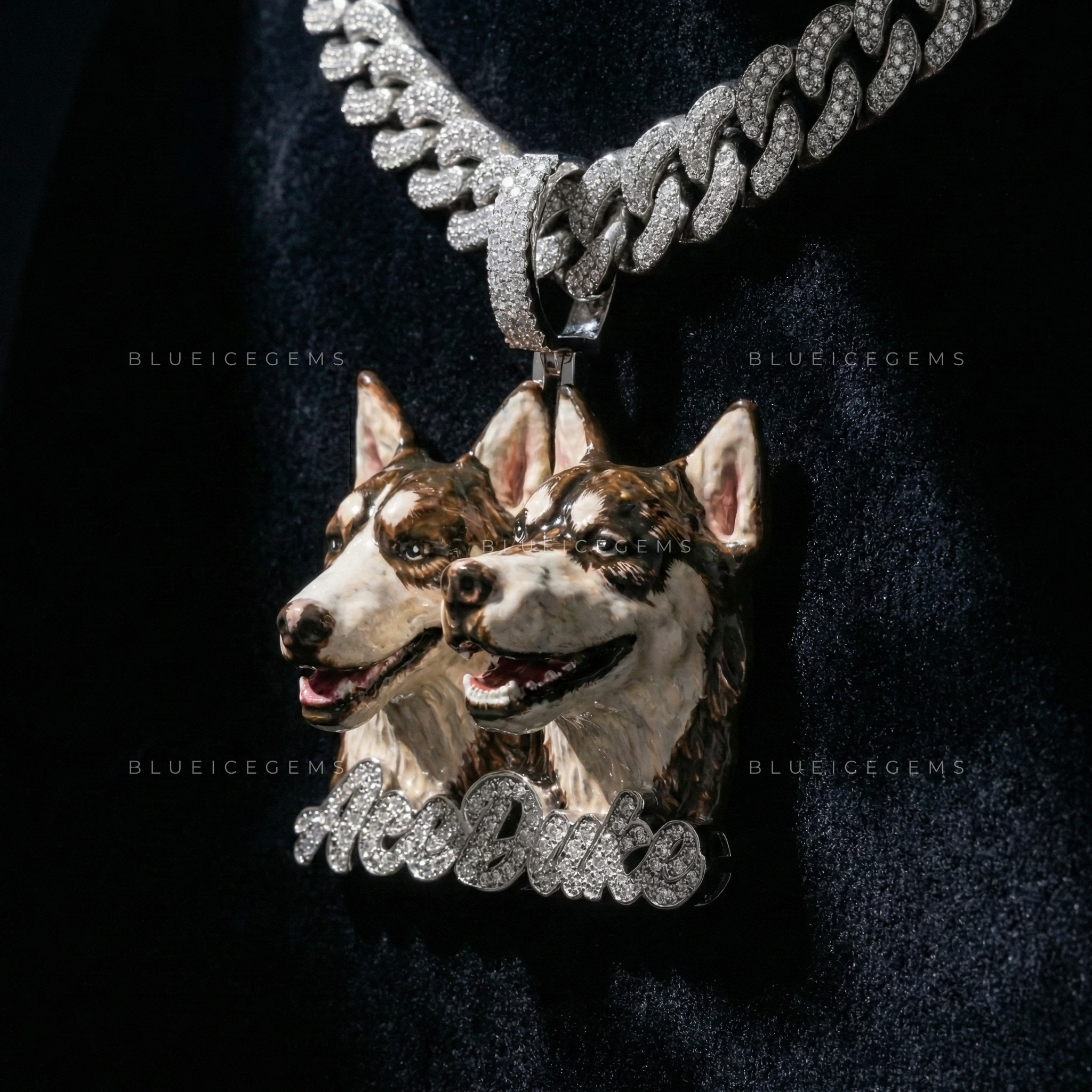 The "ACE & DUKE" Eternal Bond: Hand-Painted Hyper-Realistic Canine Portrait Pendant