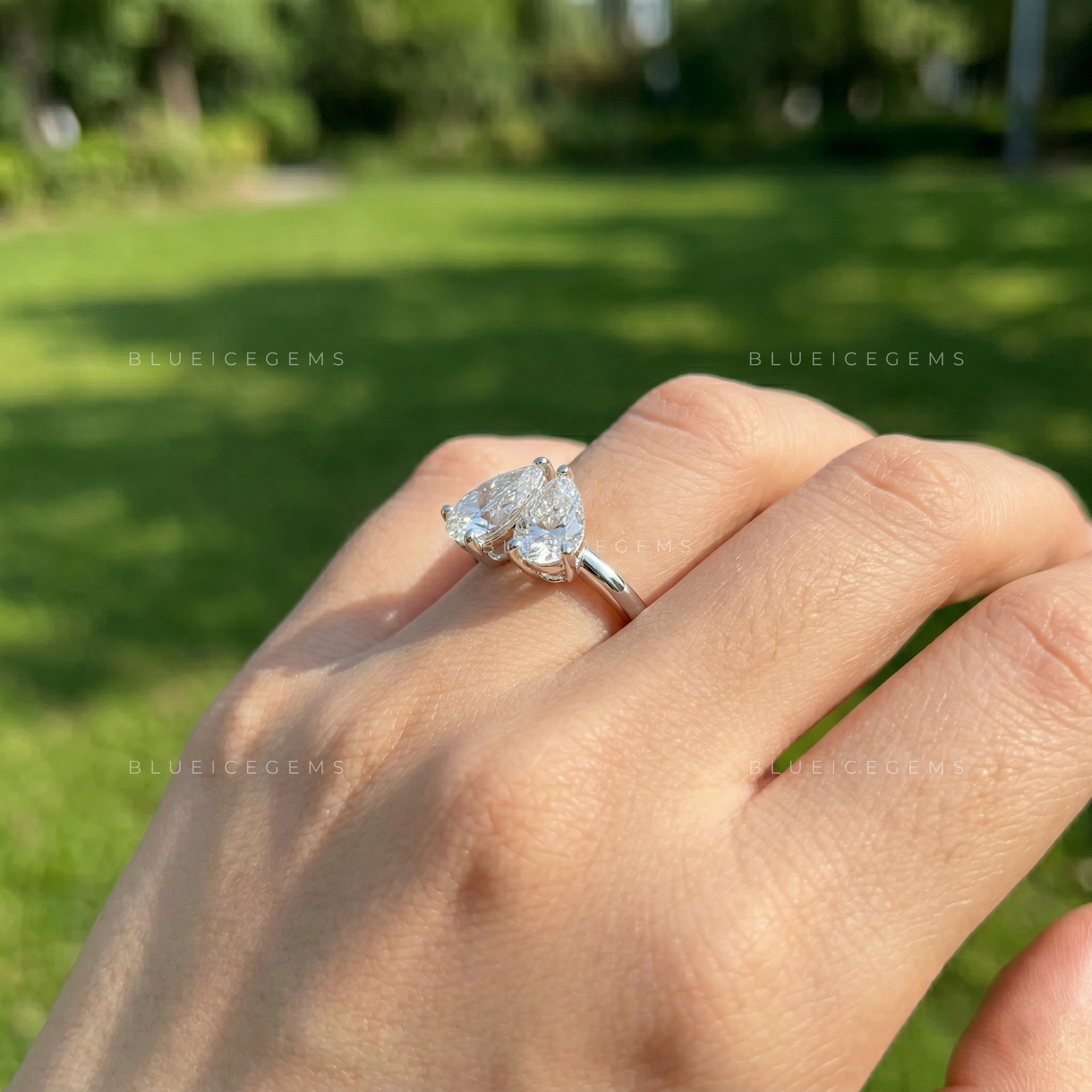 Eternal Devotion Dual Pear Cut "Toi et Moi" Ring