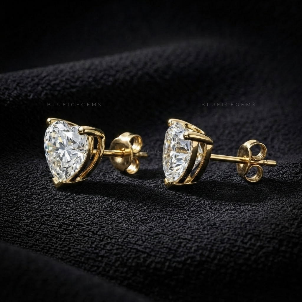 Luminous Heart 3-Prong Lab-Grown Diamond Stud Earrings