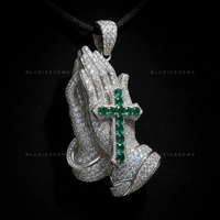 The Devotional Sovereign: Emerald Cross & Diamond Praying Hands