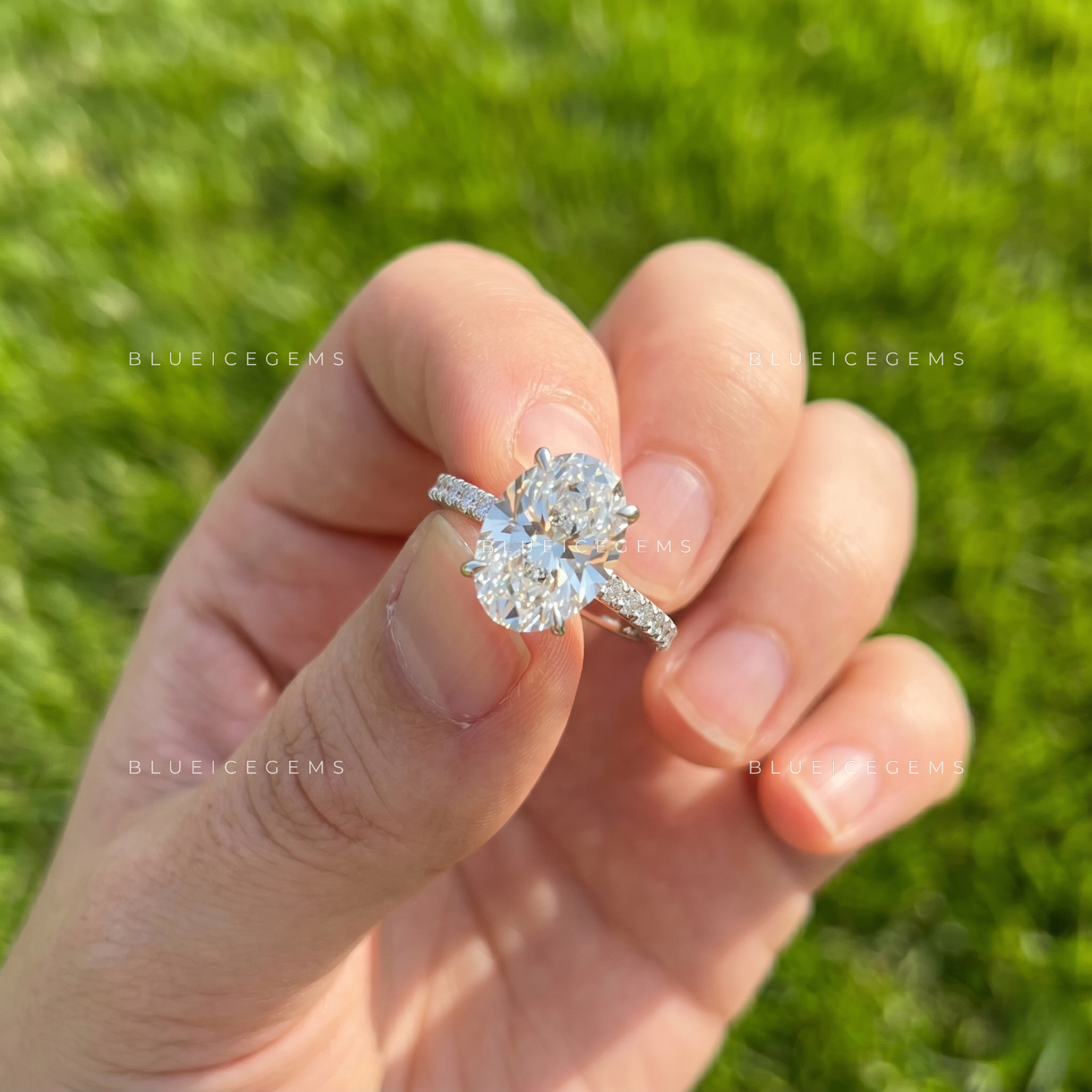 Imperial Glow Oval Cut Pavé Engagement Ring