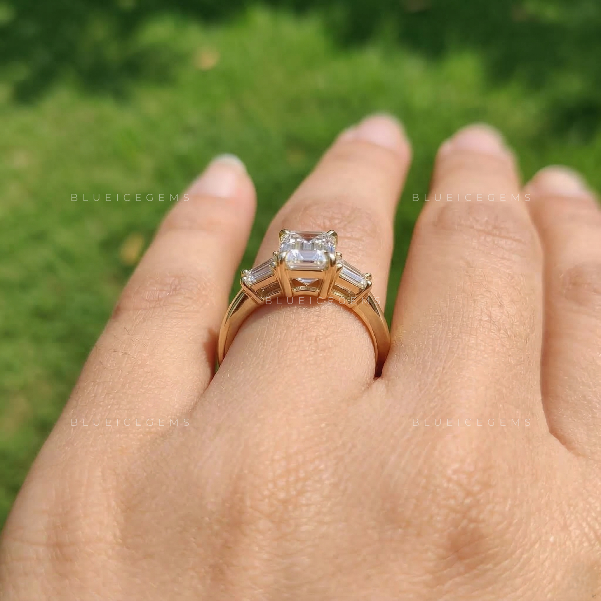 Architectural Elegance Emerald Cut Seven-Stone Ring