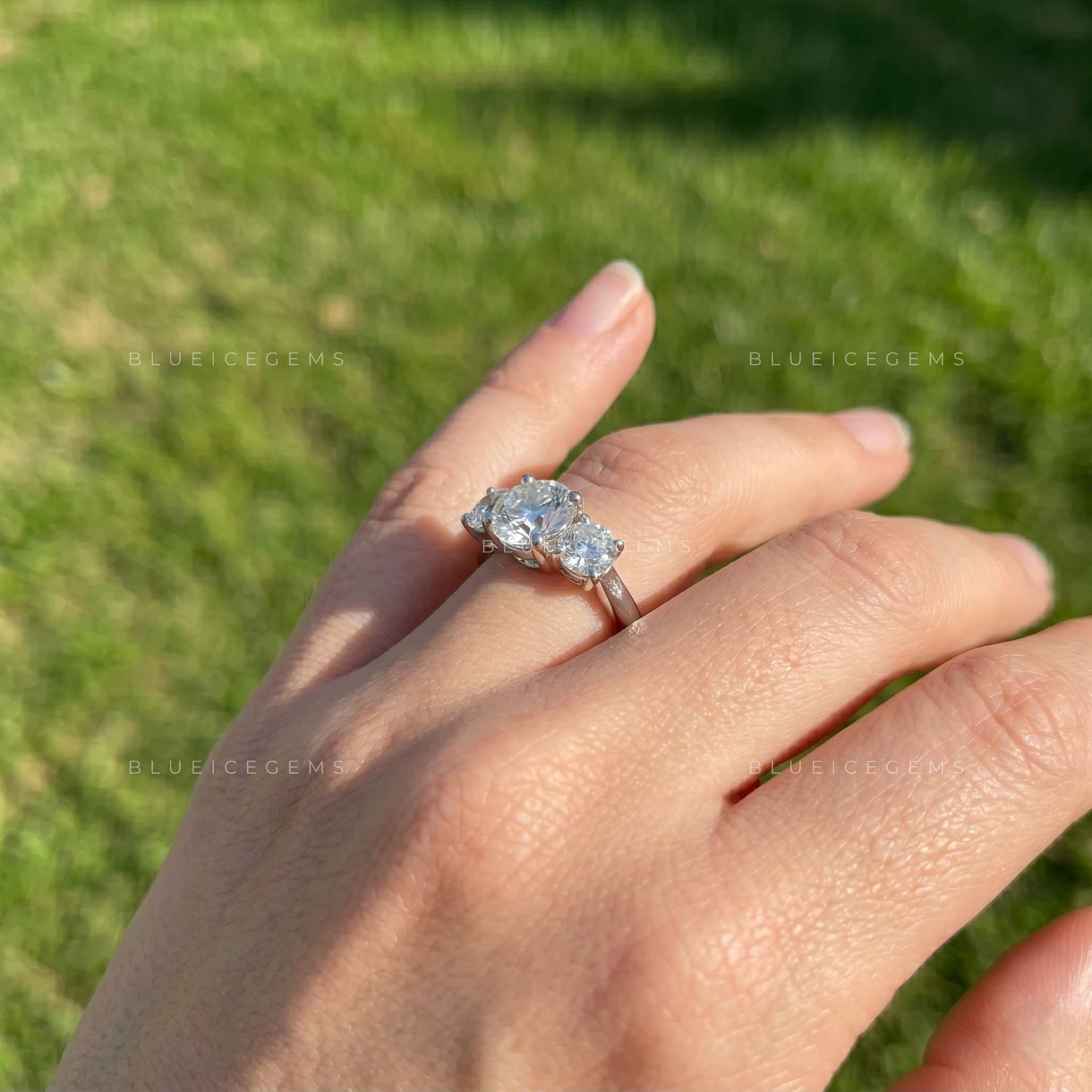 Elara Round Cut Certified Pavé Solitaire Engagement Ring