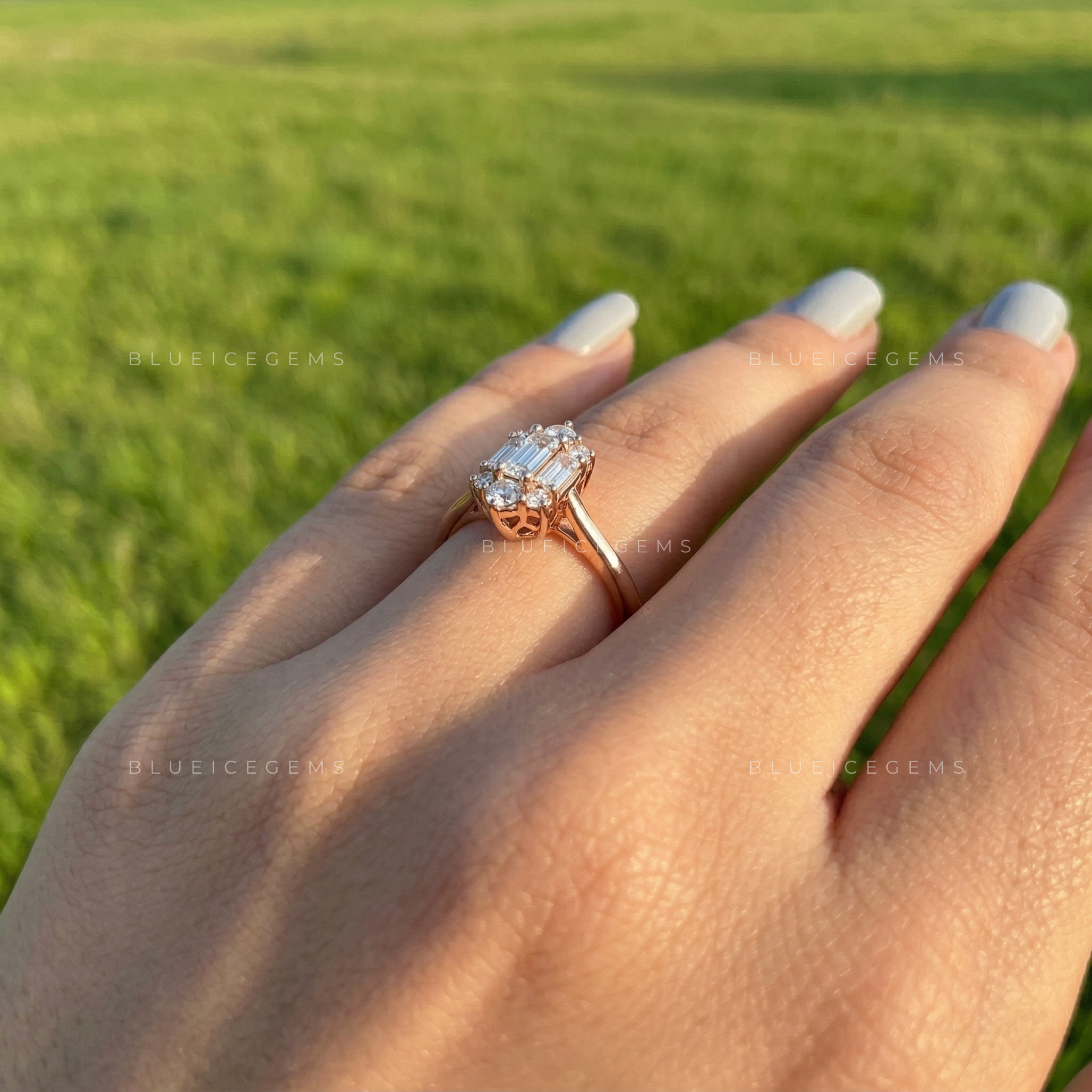 The "Starlet" Cluster Halo: A Bold Baguette & Round Sparkle Statement