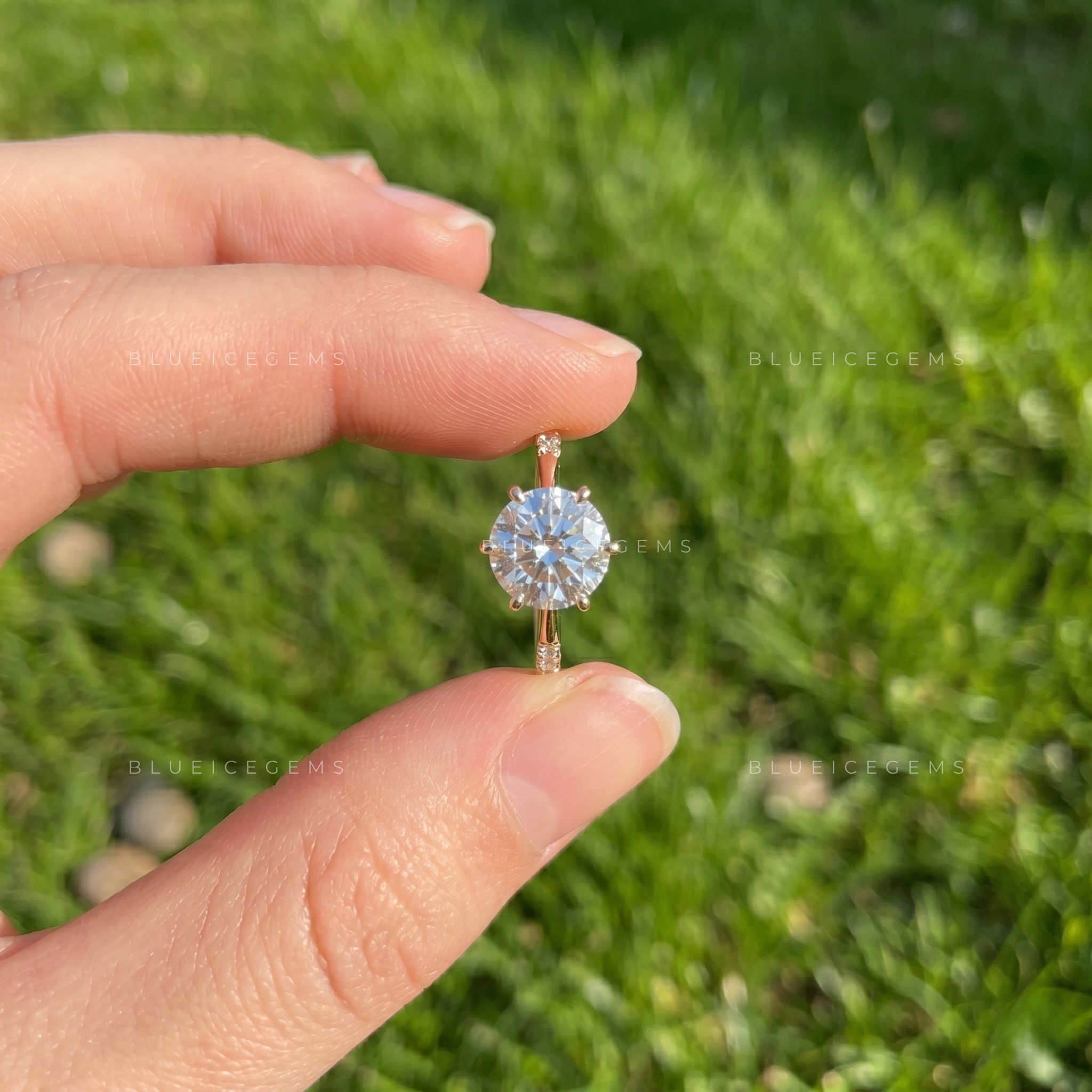 Celestial Sparkle Round Brilliant Cut Certified Pavé Engagement Ring