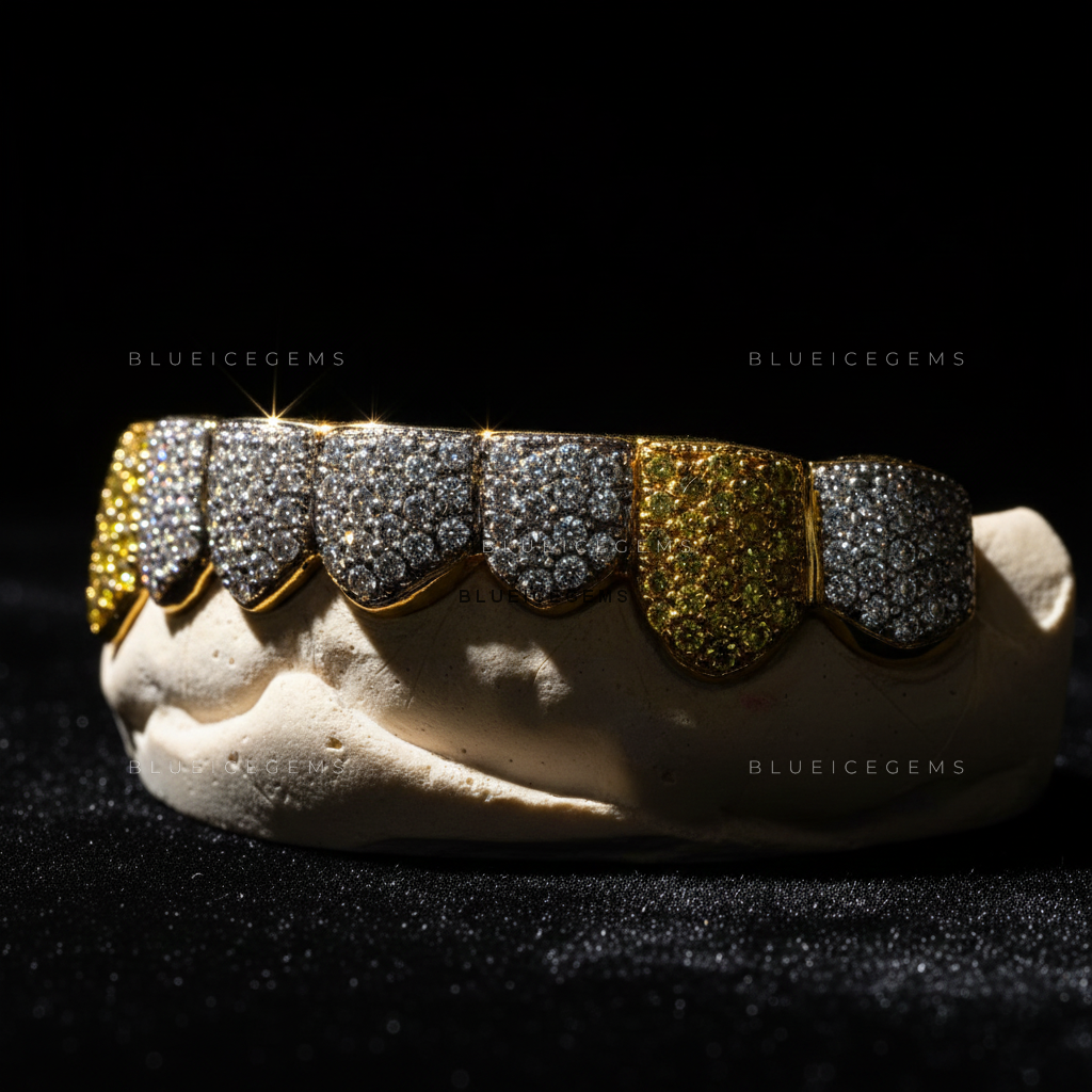 Canary & White Frost Shield Grillz
