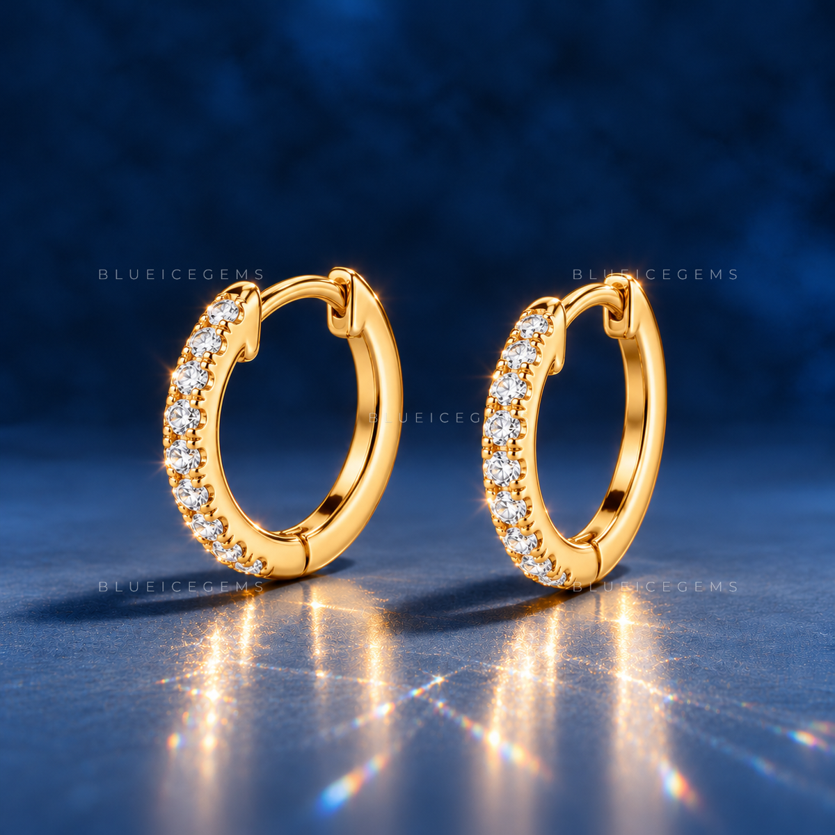 French Pavé Diamond Hoop Earrings
