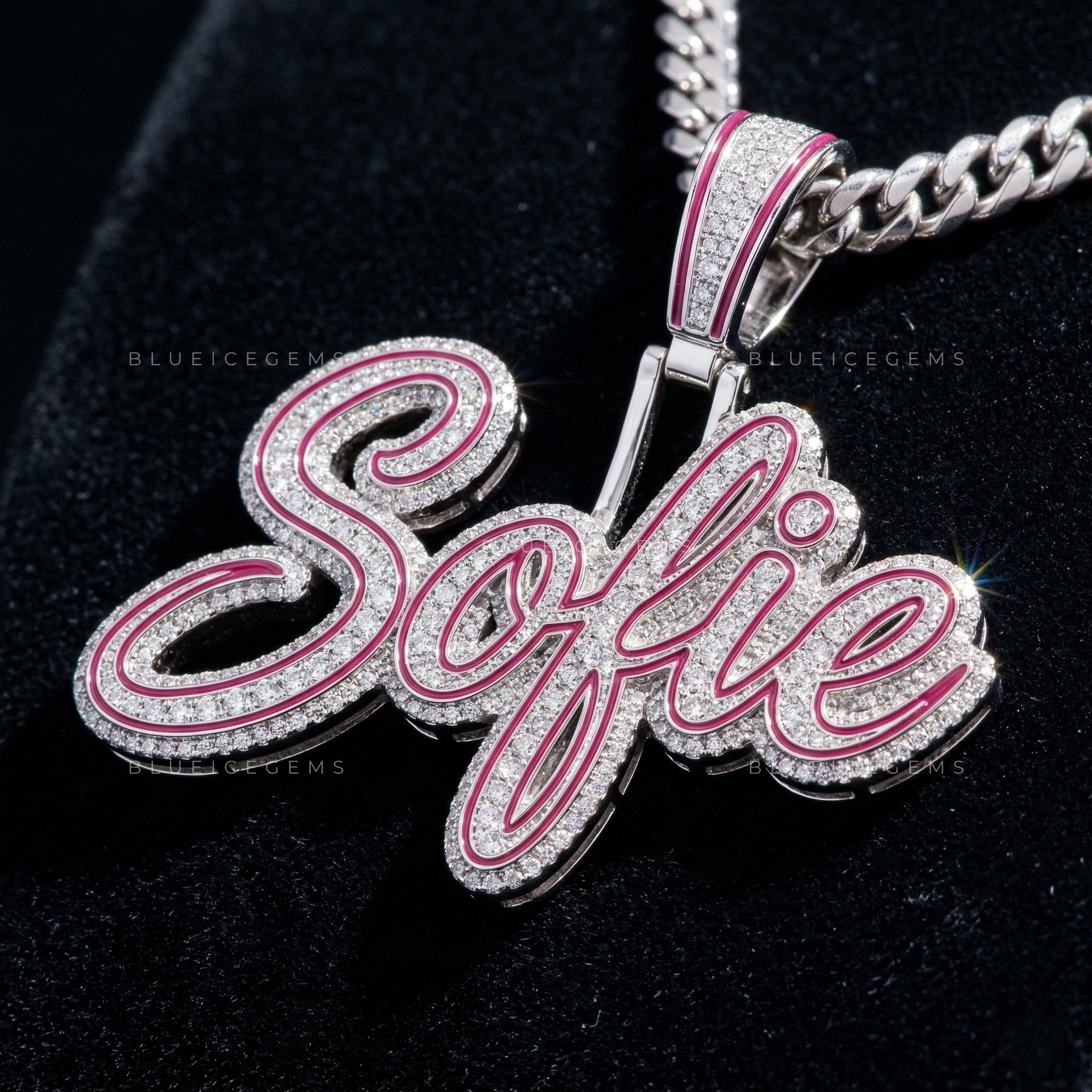 The "Sofie" Signature: Cursive Fluidity & Magenta Enamel Sovereign
