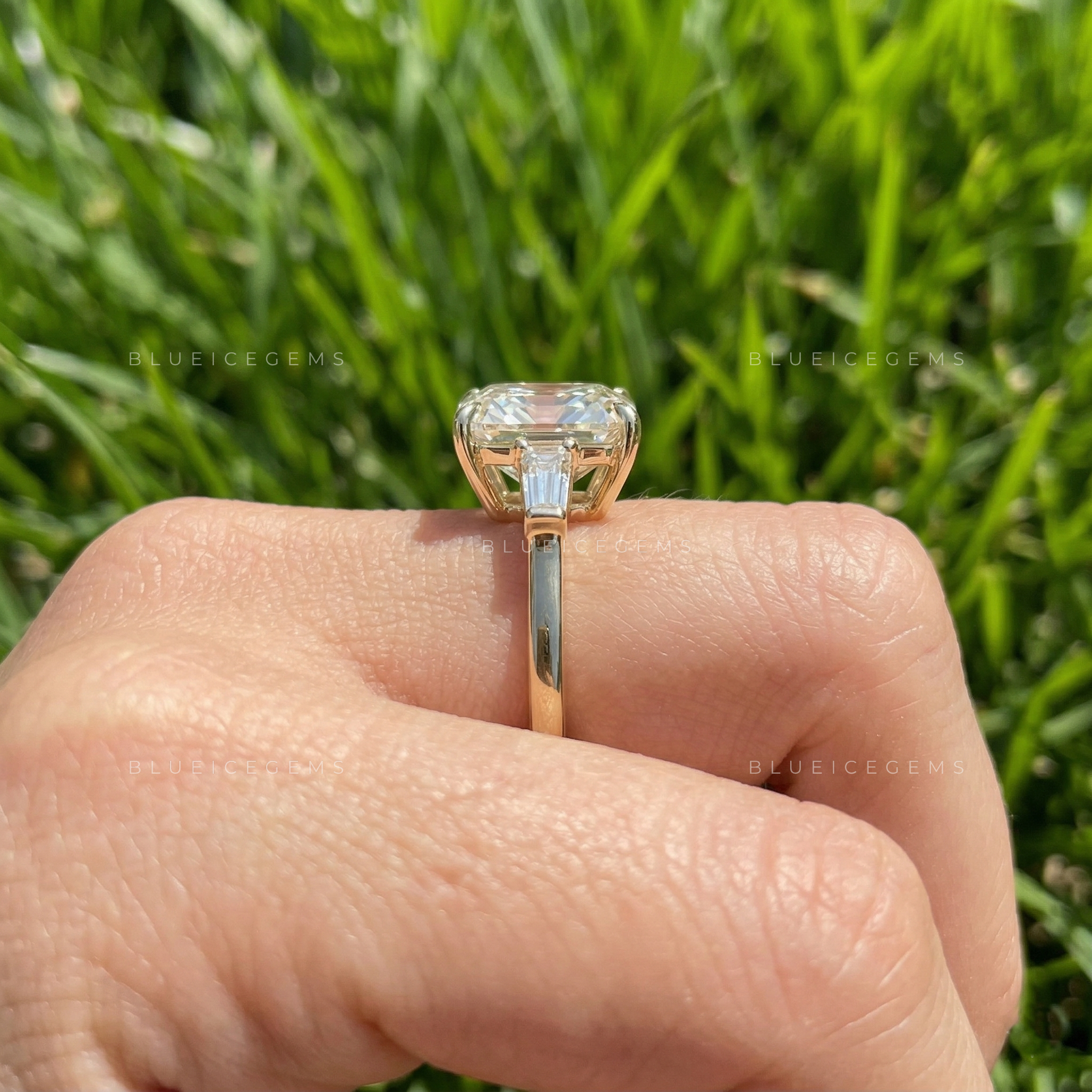 Vintage Grandeur Cushion Old Mine Cut Trilogy Ring