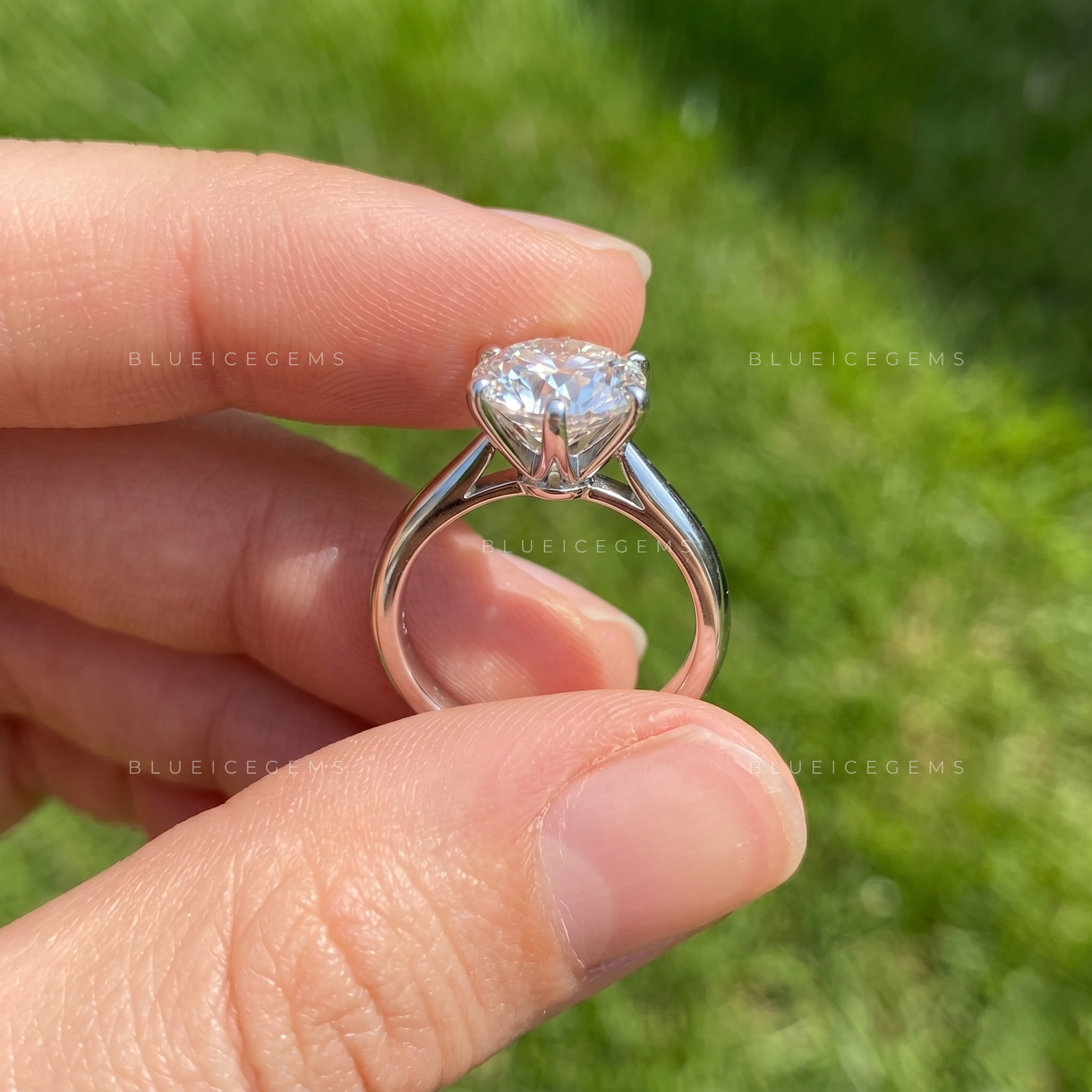 Enchanted Sparkle Round Brilliant Cut Six Prong Solitaire Engagement Ring
