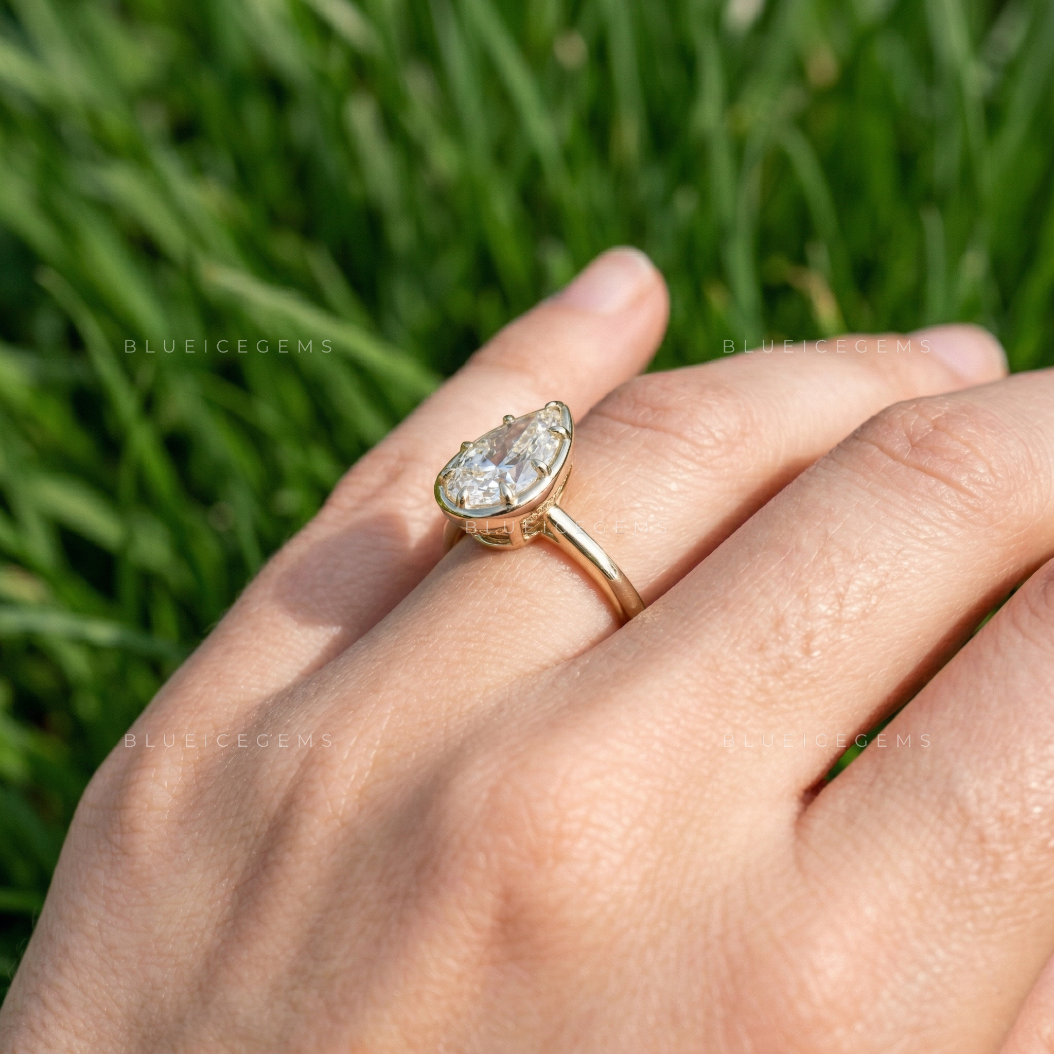 Celestial Grace Pear Cut Solitaire Ring