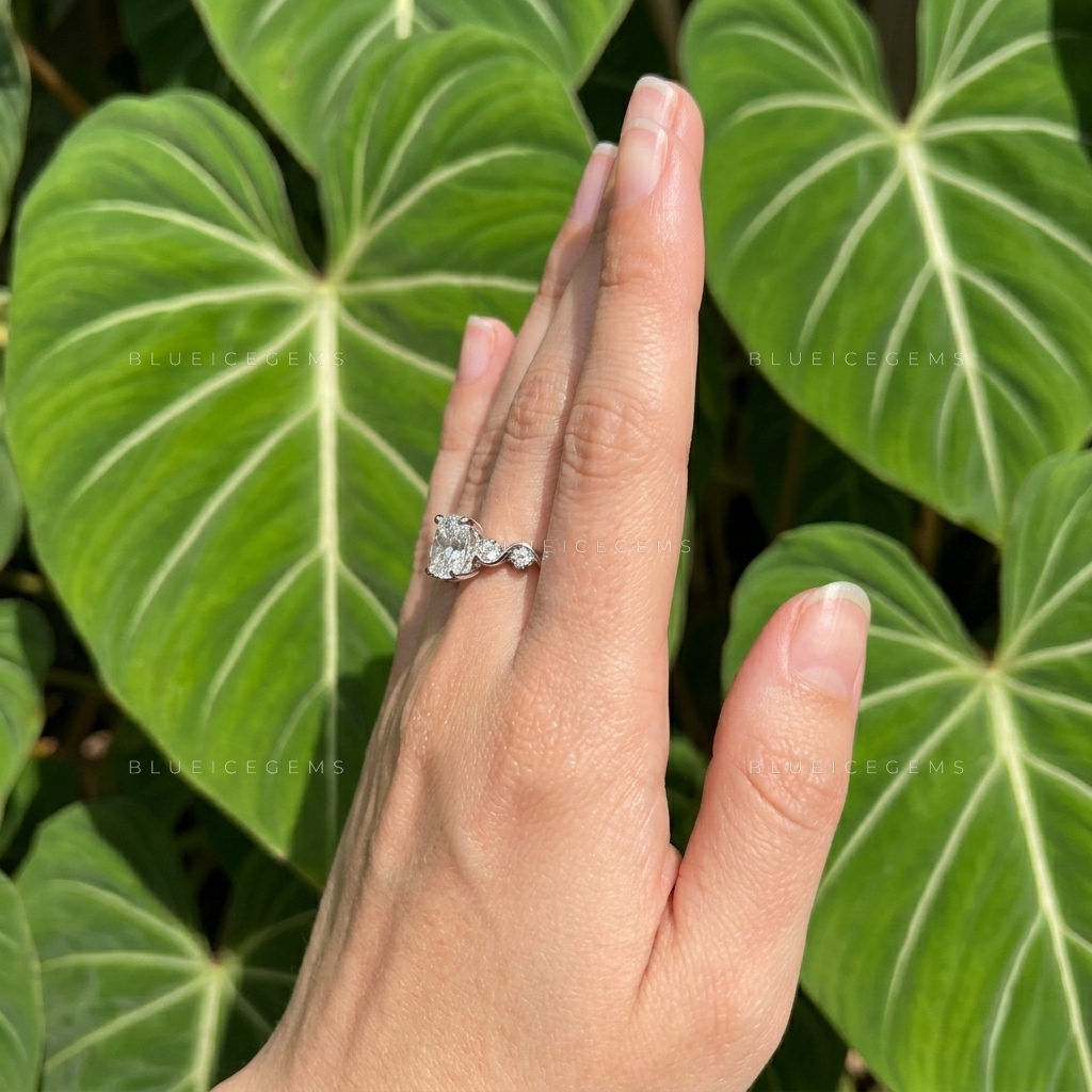 Exquisite Harmony Cushion Cut Five Stone Engagement Ring