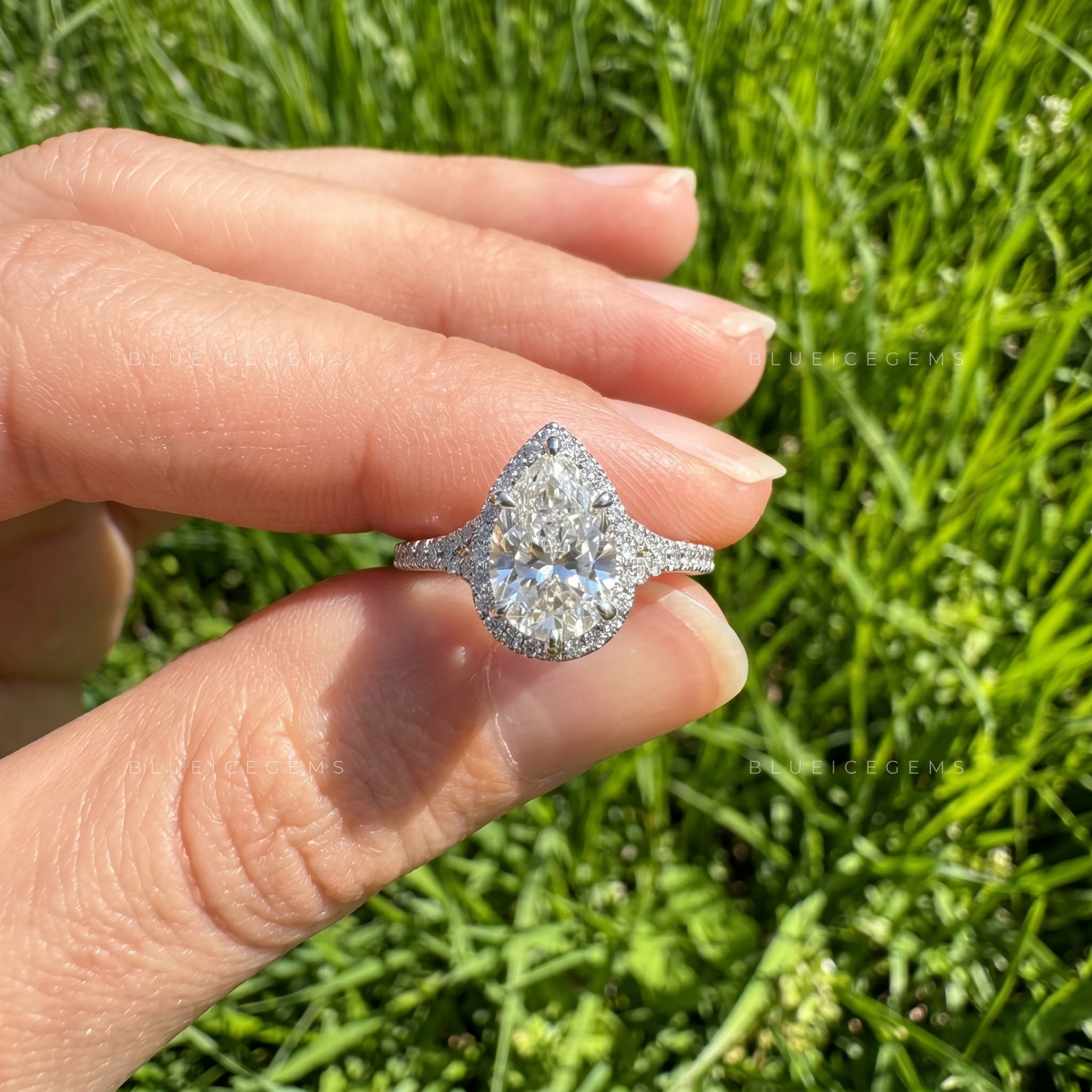 The "Celestial Teardrop" Pear Halo: A D-Color Brilliance Masterpiece