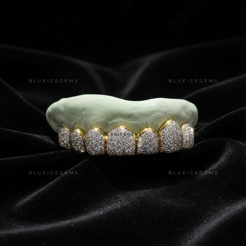 Midnight Frost Diamond Shield Grillz