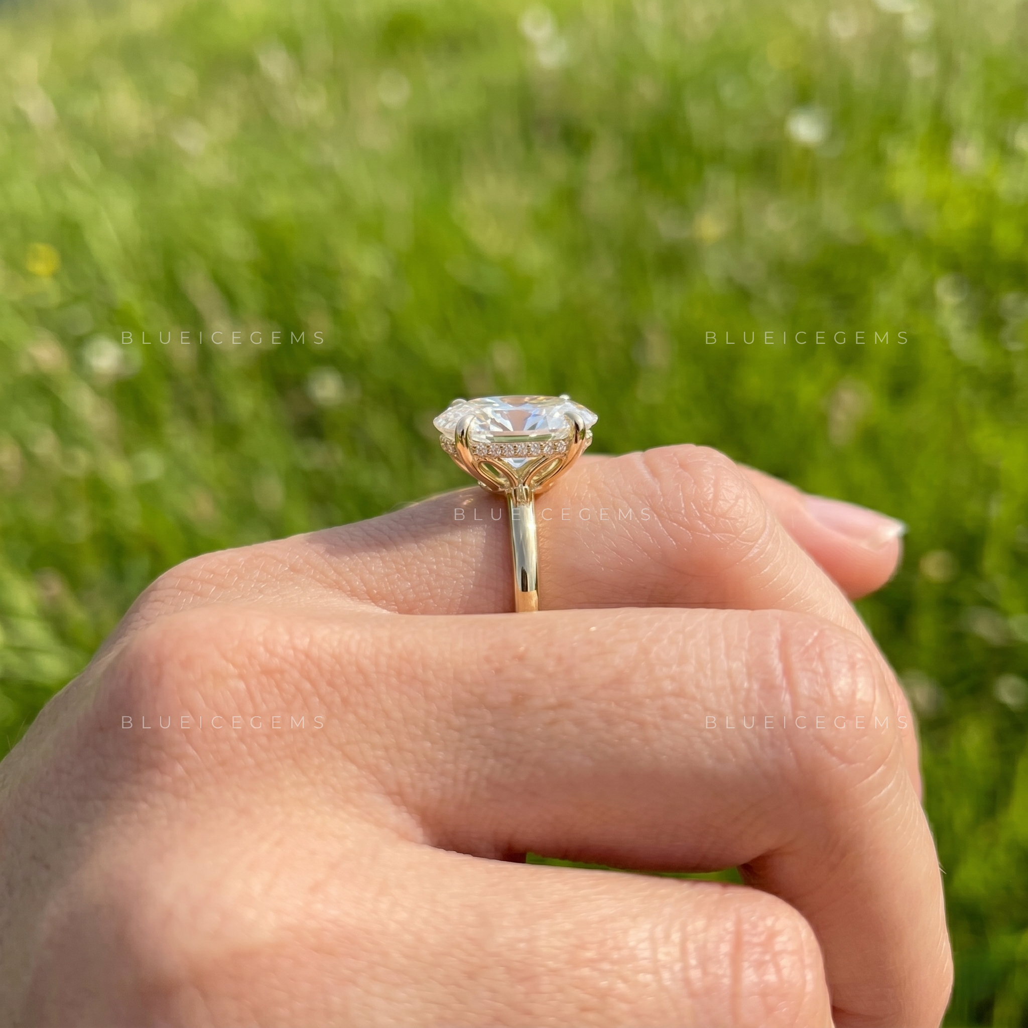Infinite Grace Oval Cut Certified Pavé Accent Engagement Ring
