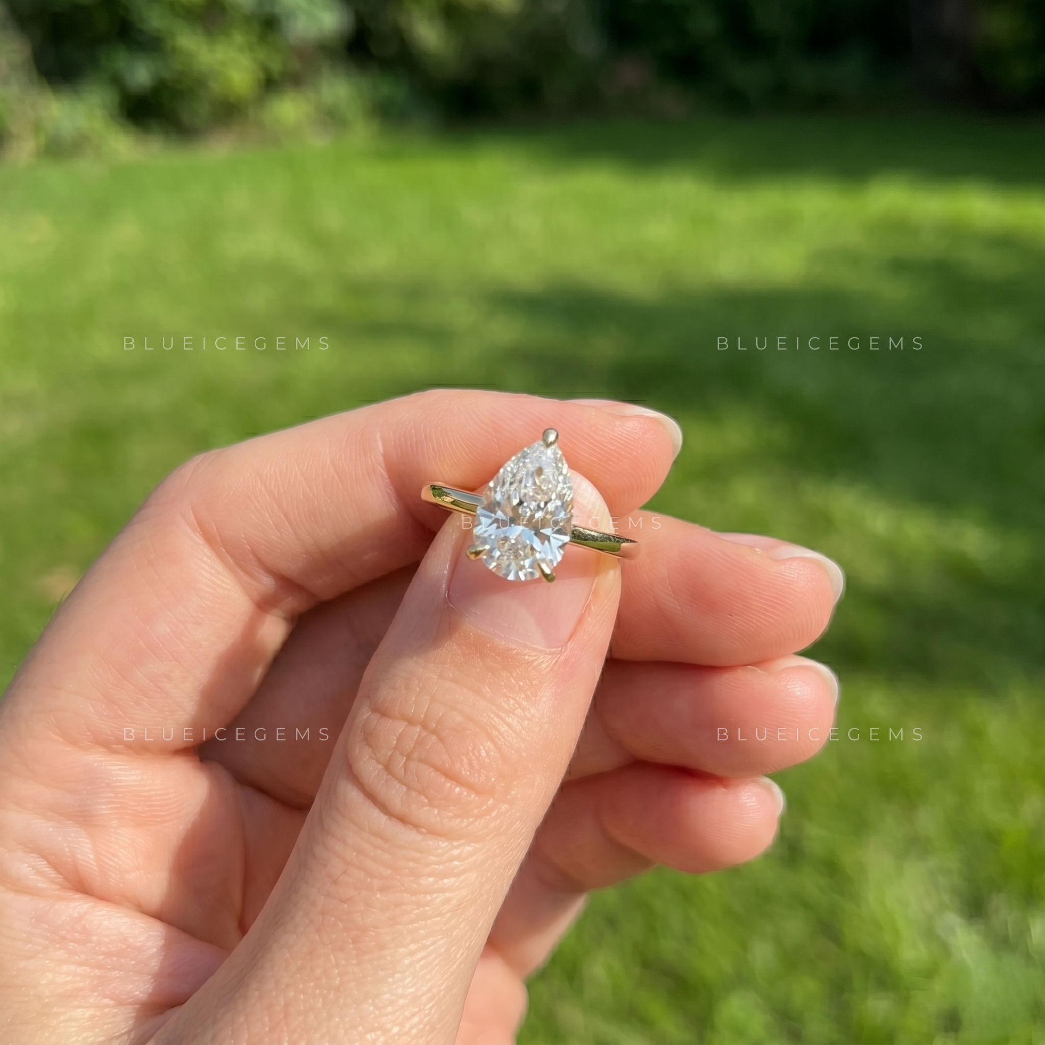 Elegance Personified Pear Brilliant Cut Solitaire Engagement Ring