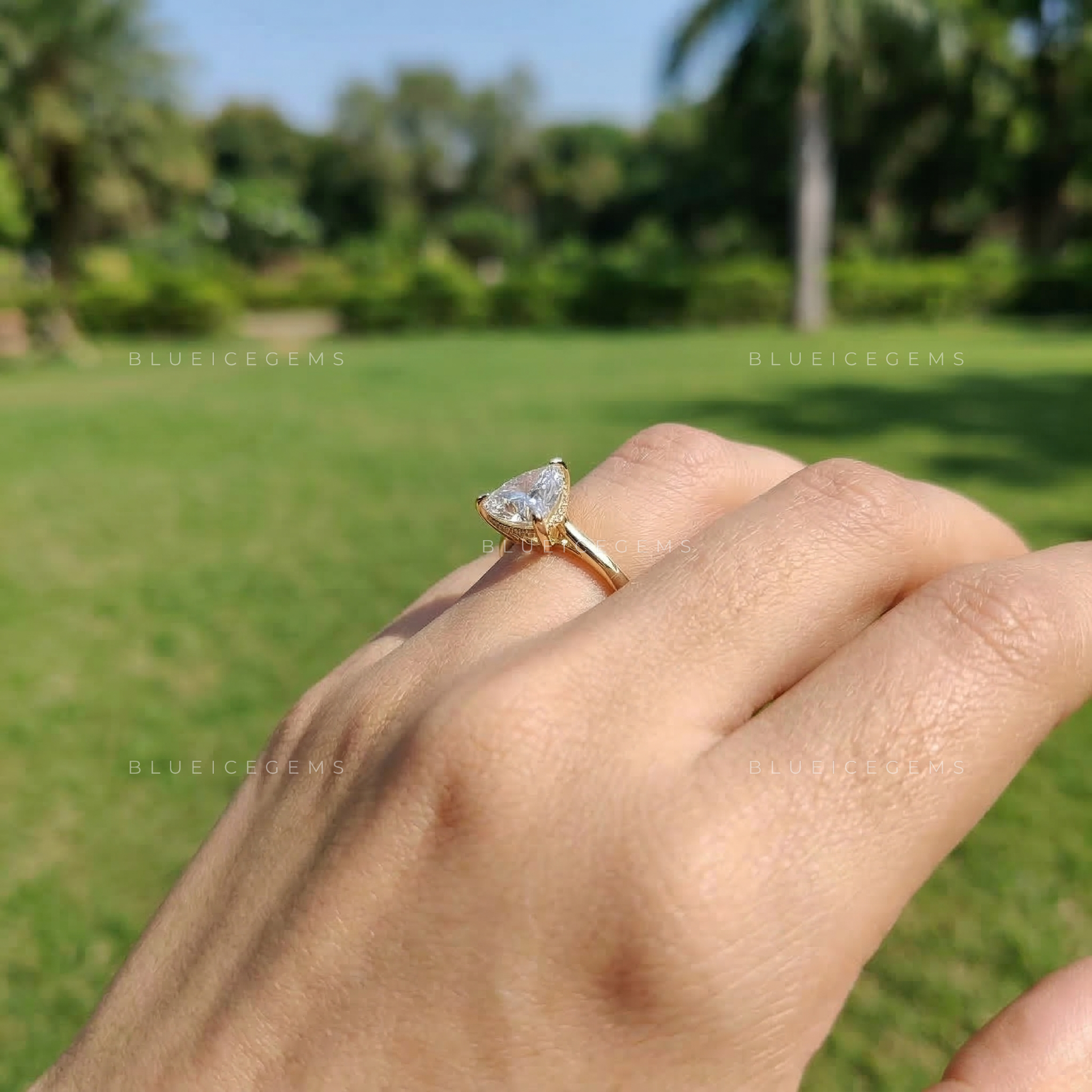 Celestial Zenith Trillion Cut Solitaire Ring