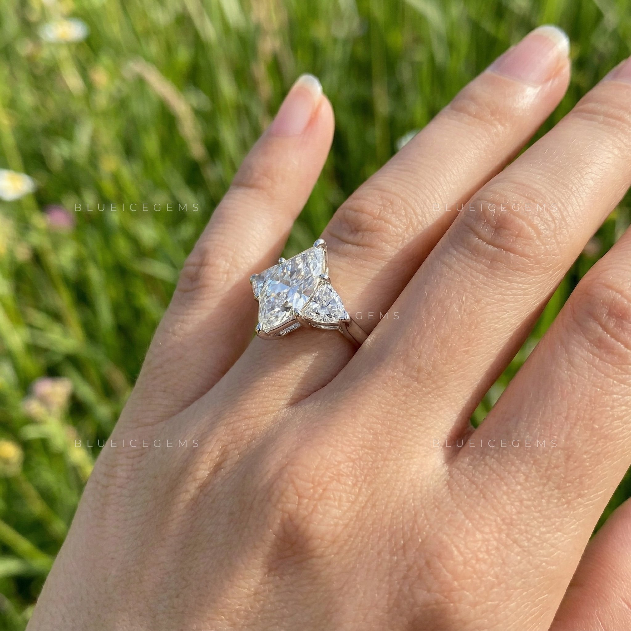 Imperial Radiance Dutch Marquise and Trillion Trilogy Ring