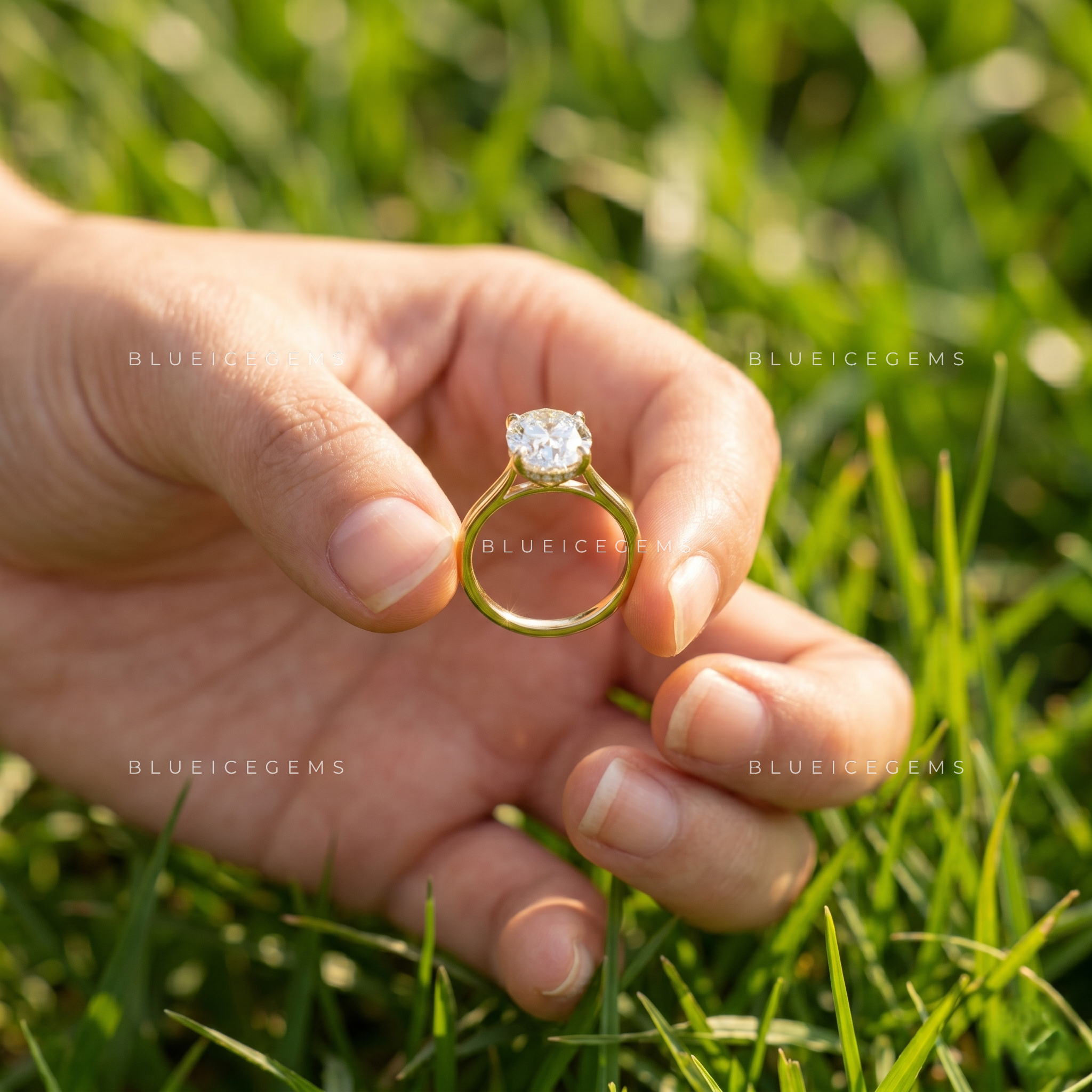 Floravelle Oval Cut Floral Solitaire Engagement Ring