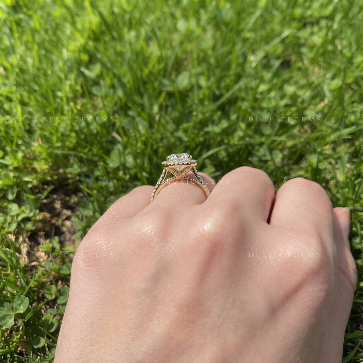 Aurelia Radiant Portuguese Cut Halo Engagement Ring