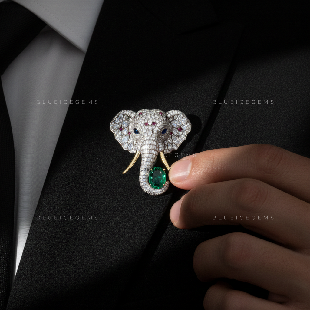The Regal Matriarch: Bespoke Elephant Statement Brooch