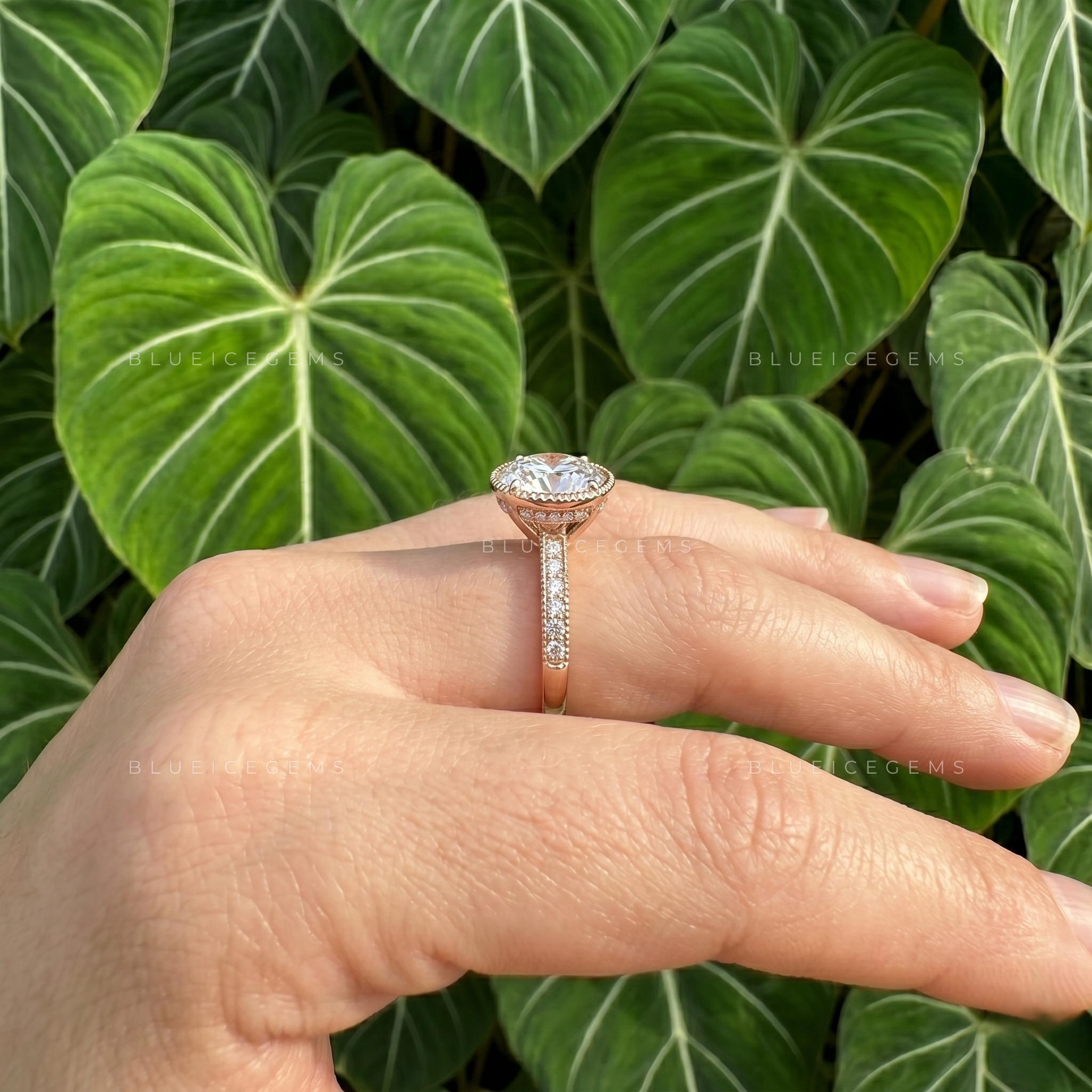 Modern Minimalist Round Brilliant Cut Bezel Solitaire Engagement Ring