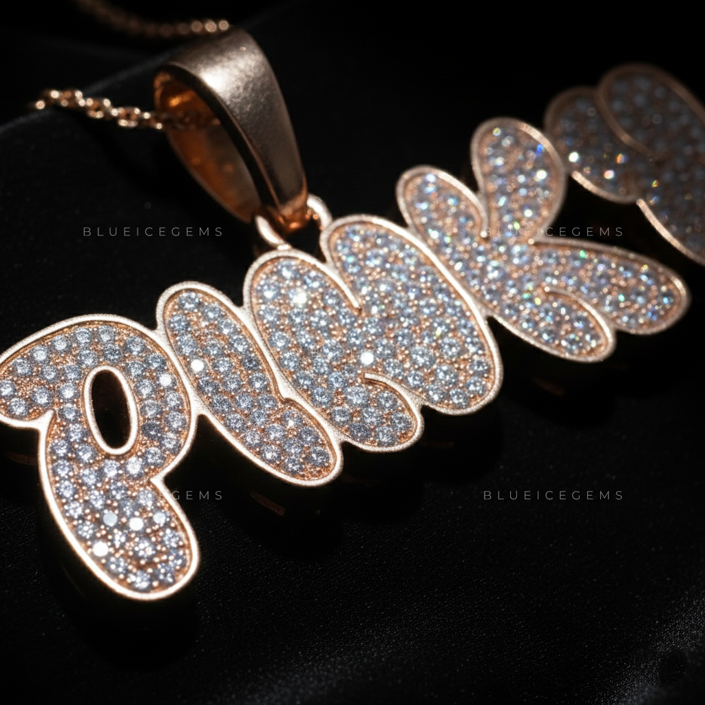 The "PINKY" Aura: Sculptural 3D Bubble Script in Radiant Rose Gold