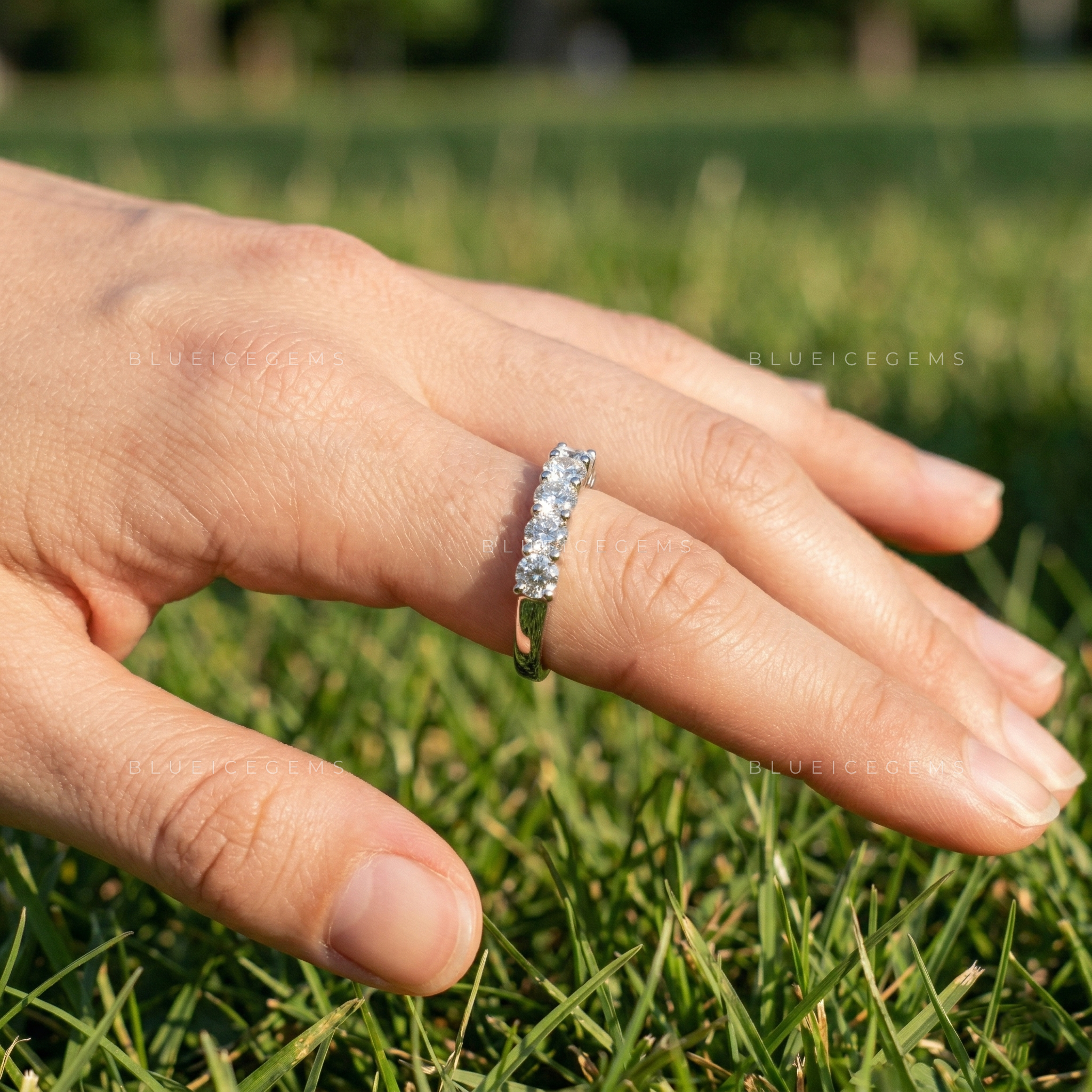 Celestial Radiance Round Brilliant Cut Multi-Stone Eternity Band